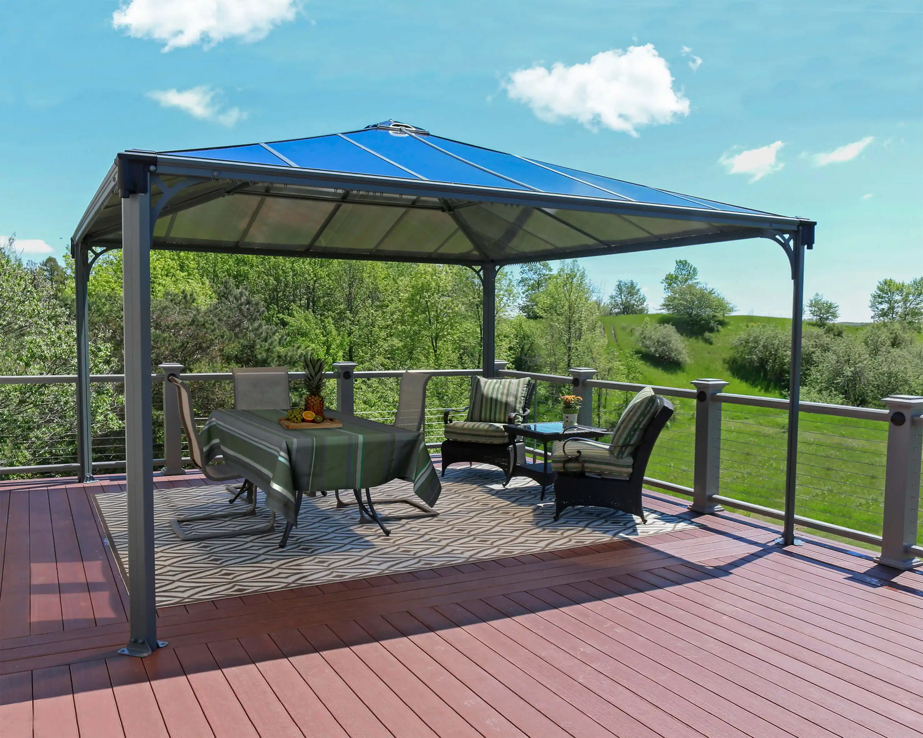 Canopia Palermo 430X430 cm tuinpaviljoen Donkergrijs Brons
