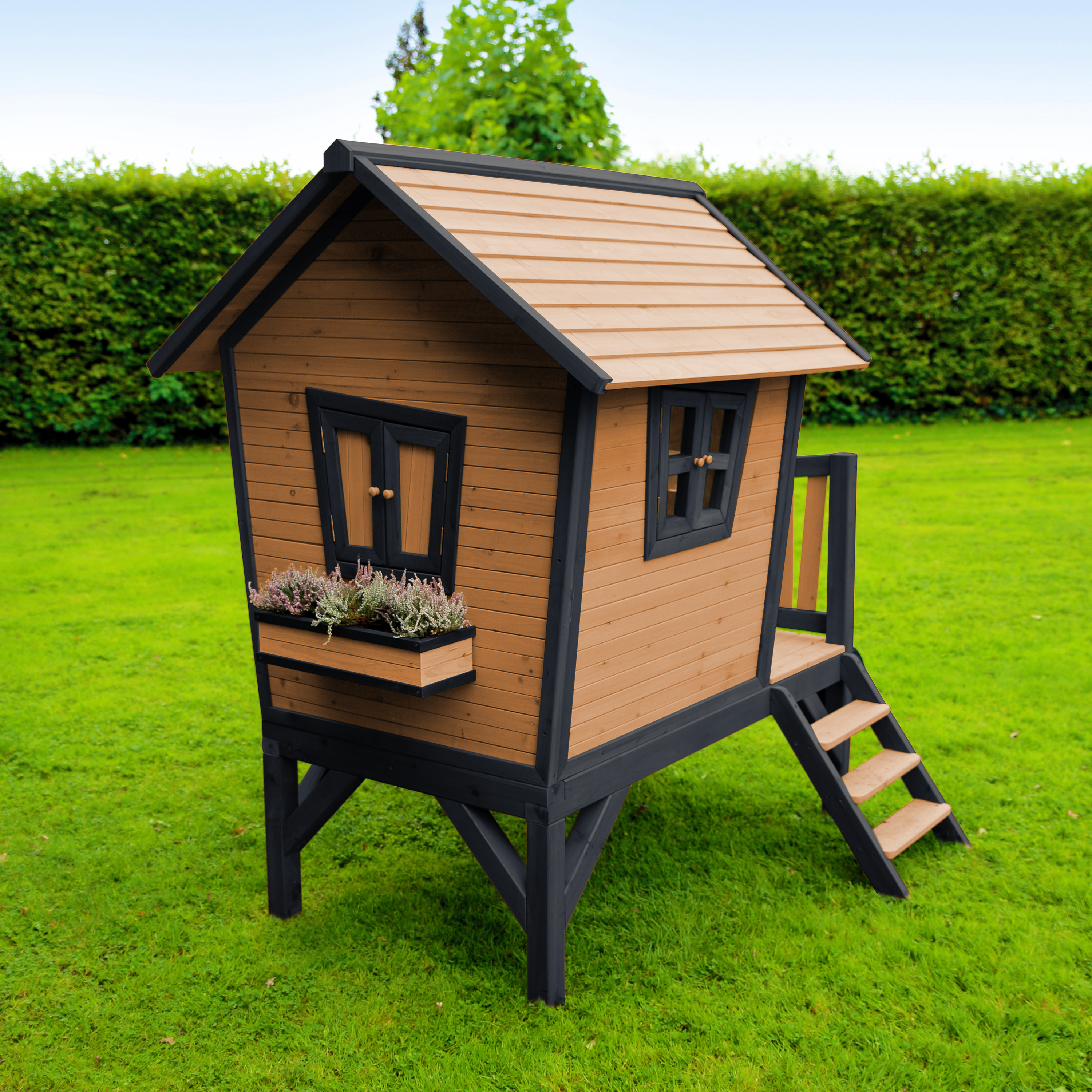 AXI Robin Playhouse Brown/Anthracite - Purple Slide-8720365060465 AXI Robin Playhouse Brown/Anthracite - Purple Slide