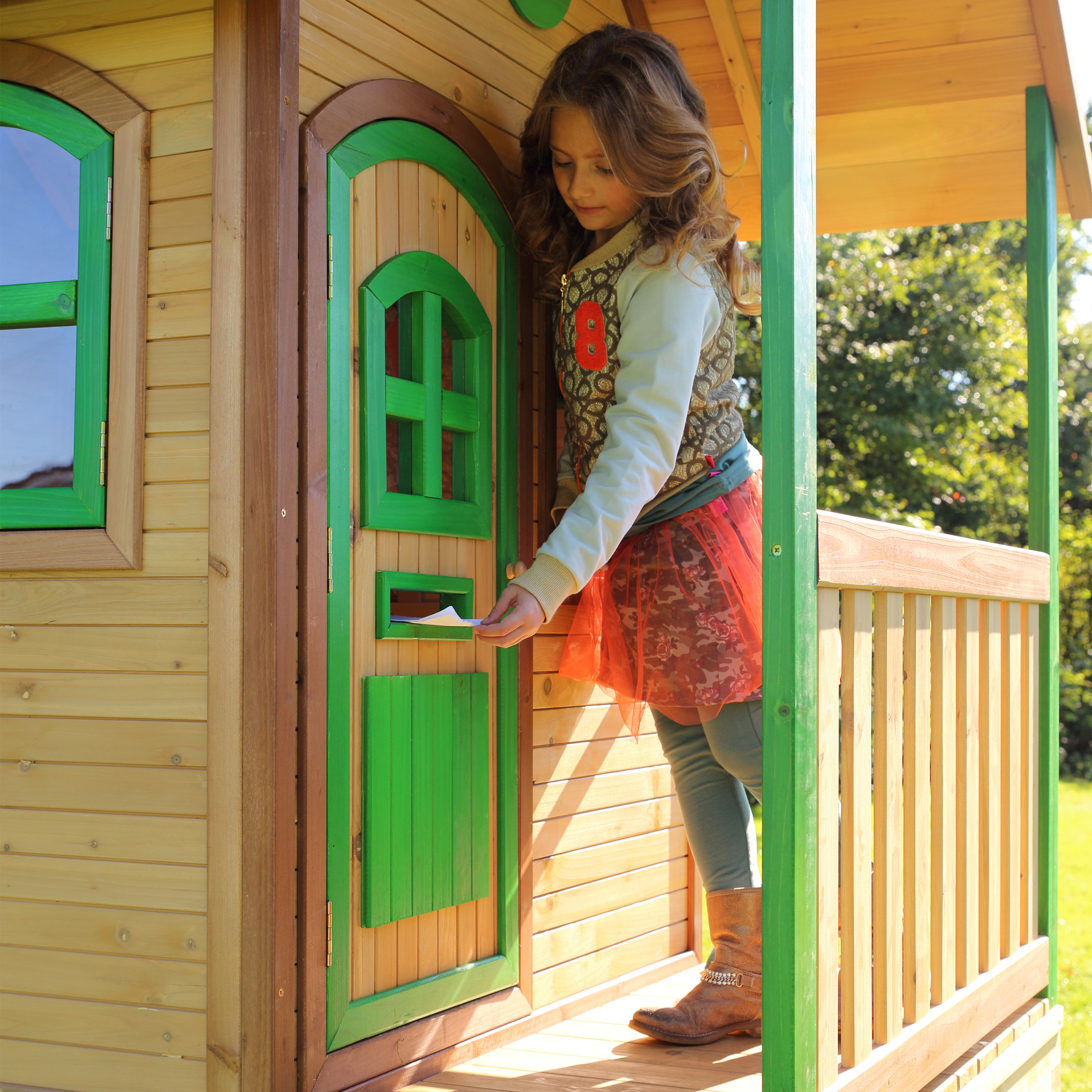 AXI Laura Playhouse Brown/Green - Green Slide