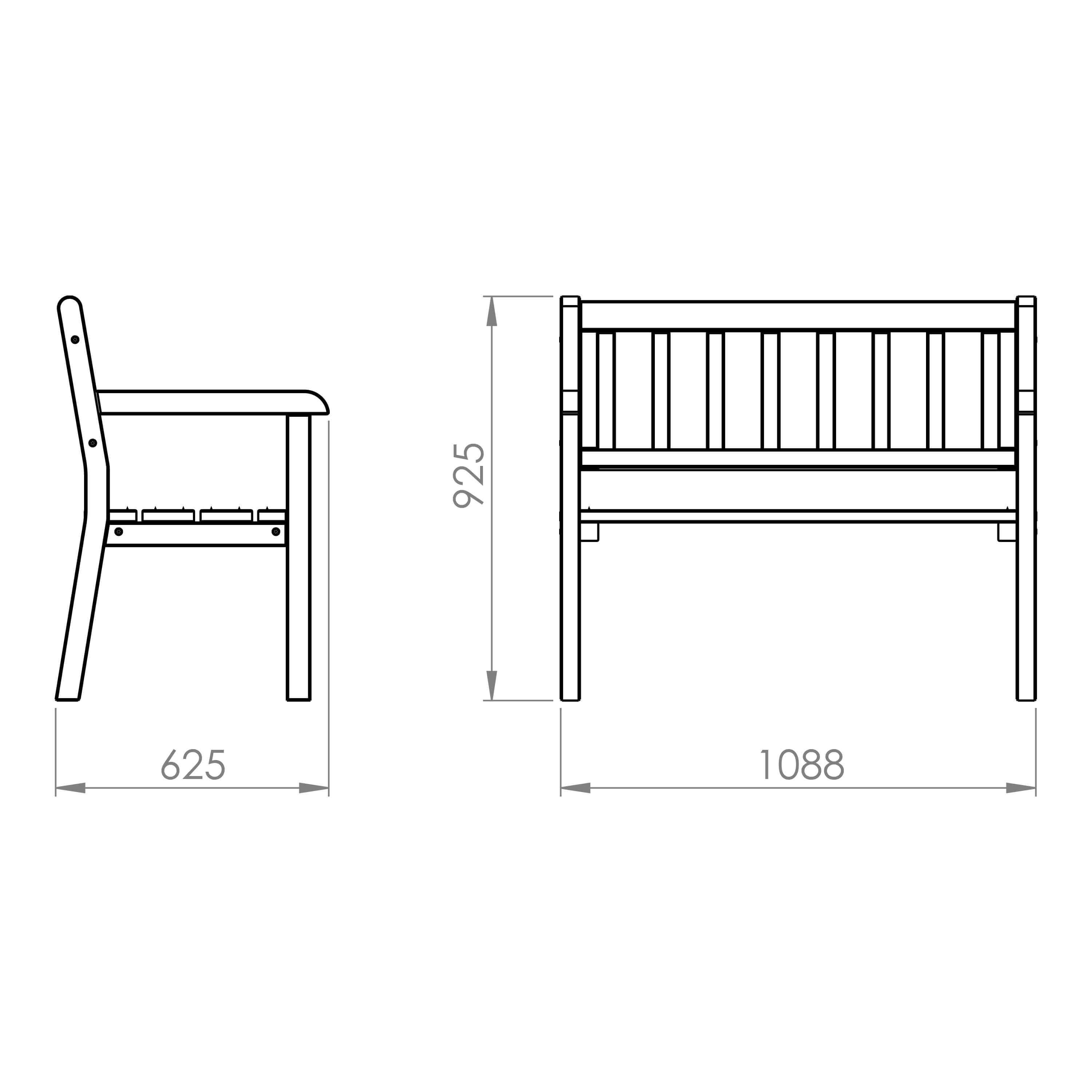 AXI Charlotte Tuinbank van hout 110 cm - Bruin