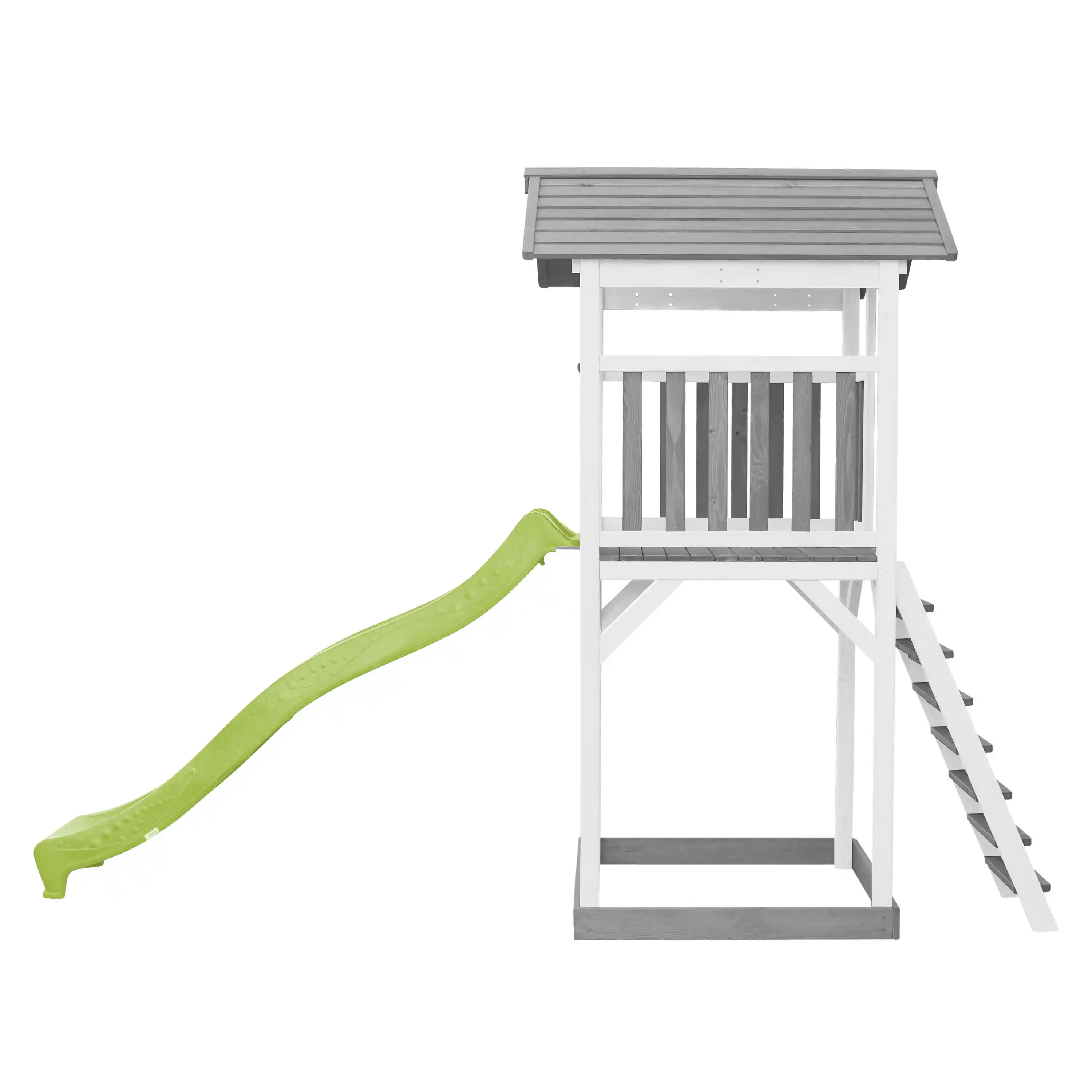 AXI Beach Tower Speeltoren Grijs/wit - Limoen groene glijbaan