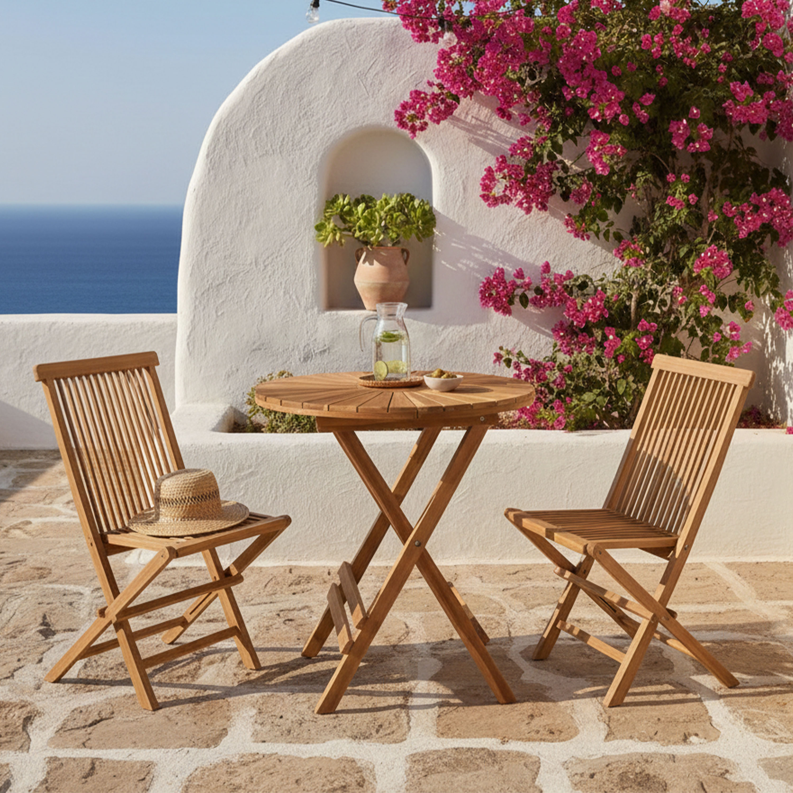 AXI Gia/Mina 60 cm Bistro Set 3-piece Teak - Foldable