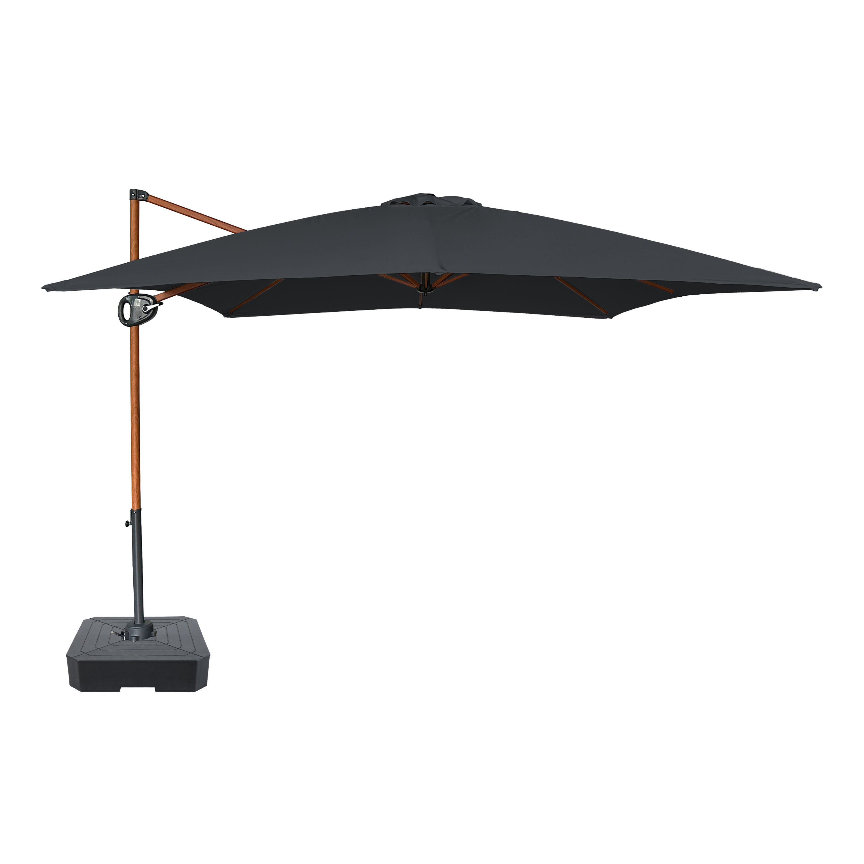 AXI Mira Cantilever Parasol 300x300 cm incl. fillable parasol base Wood-look/Grey – Complete Set