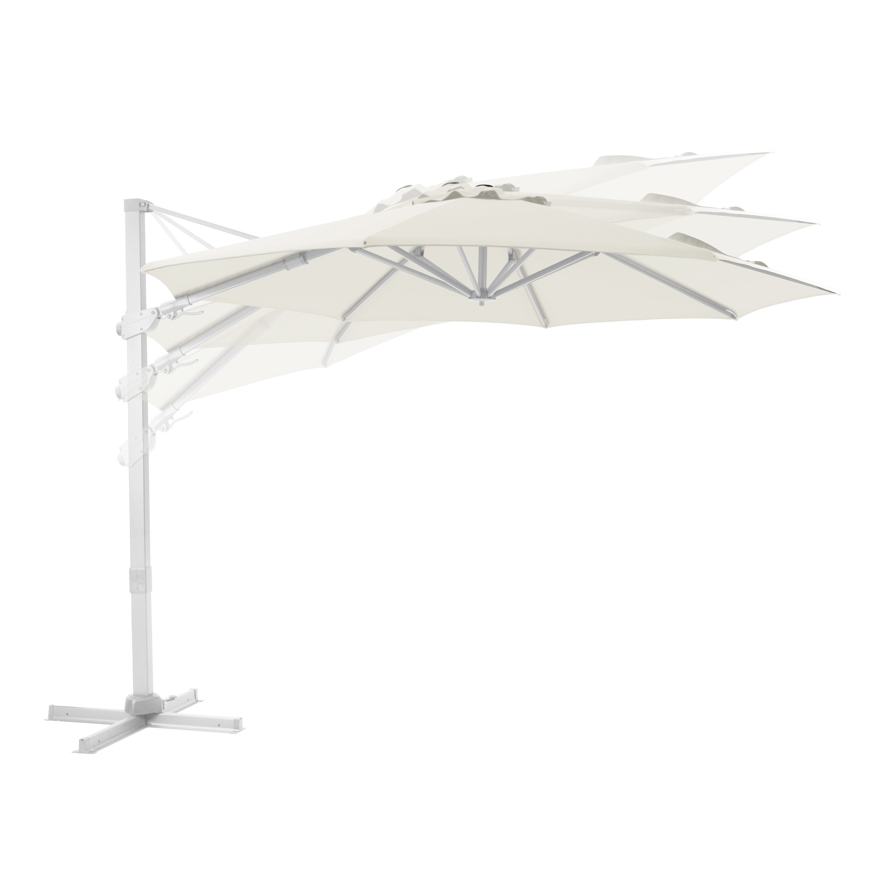 AXI Cyrus Premium Cantilever Parasol Ø 300cm Round - White/Beige