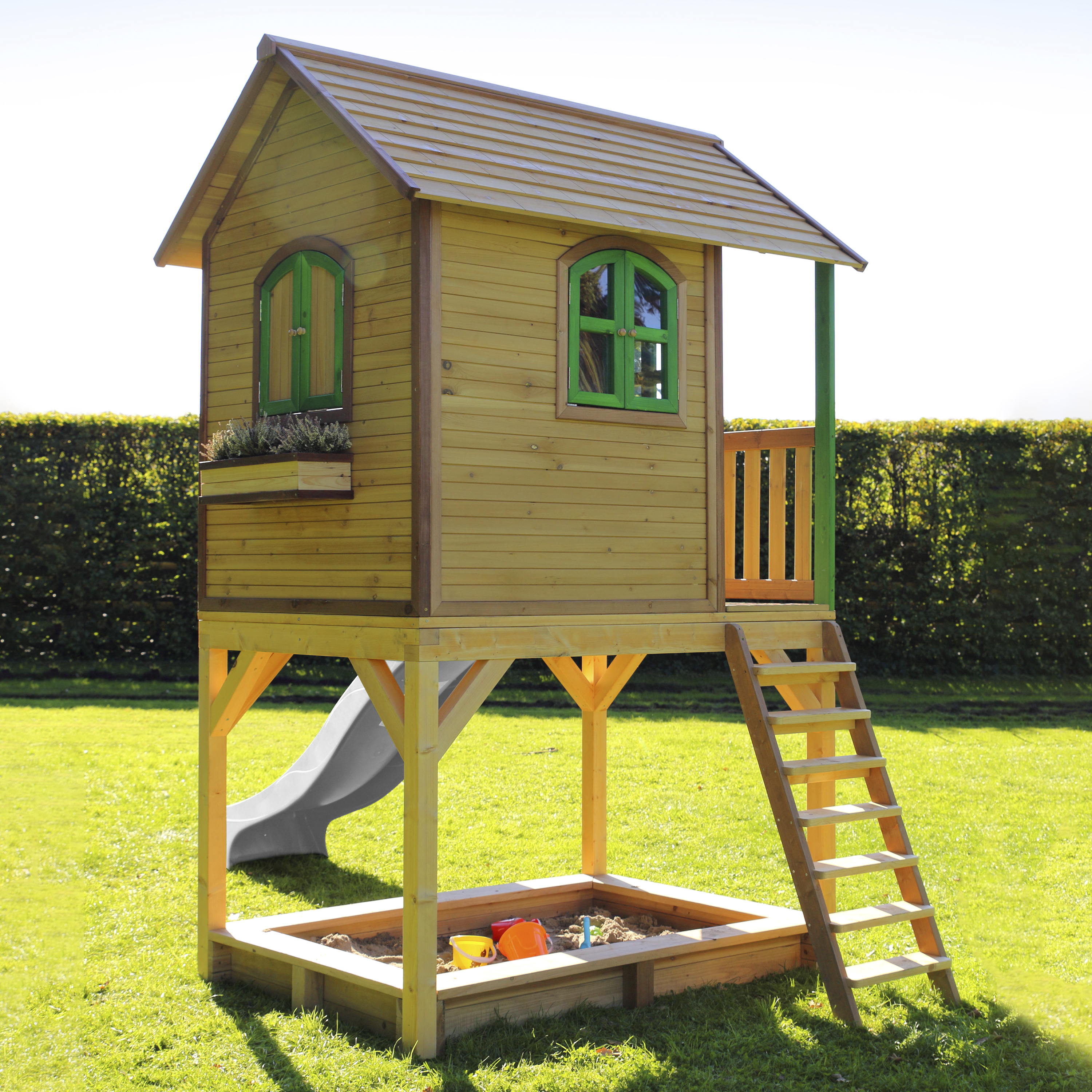 AXI Sarah Playhouse Brown/Green - White Slide