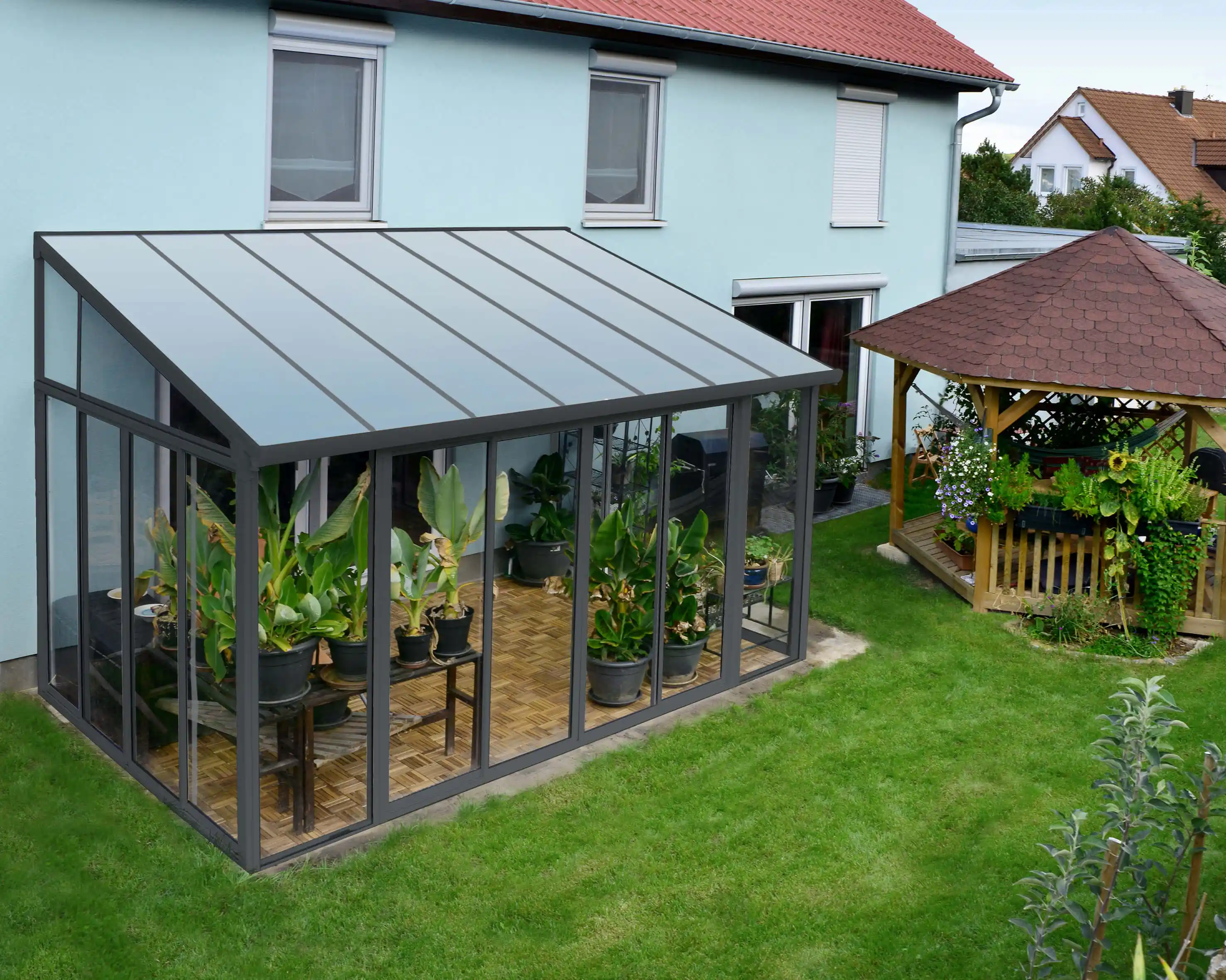 Canopia SanRemo Serre 425X294 cm veranda. en Solarium Donkergrijs Helder-7290108132588 Canopia SanRemo Serre 425X294 cm veranda. en Solarium Donkergrijs Helder