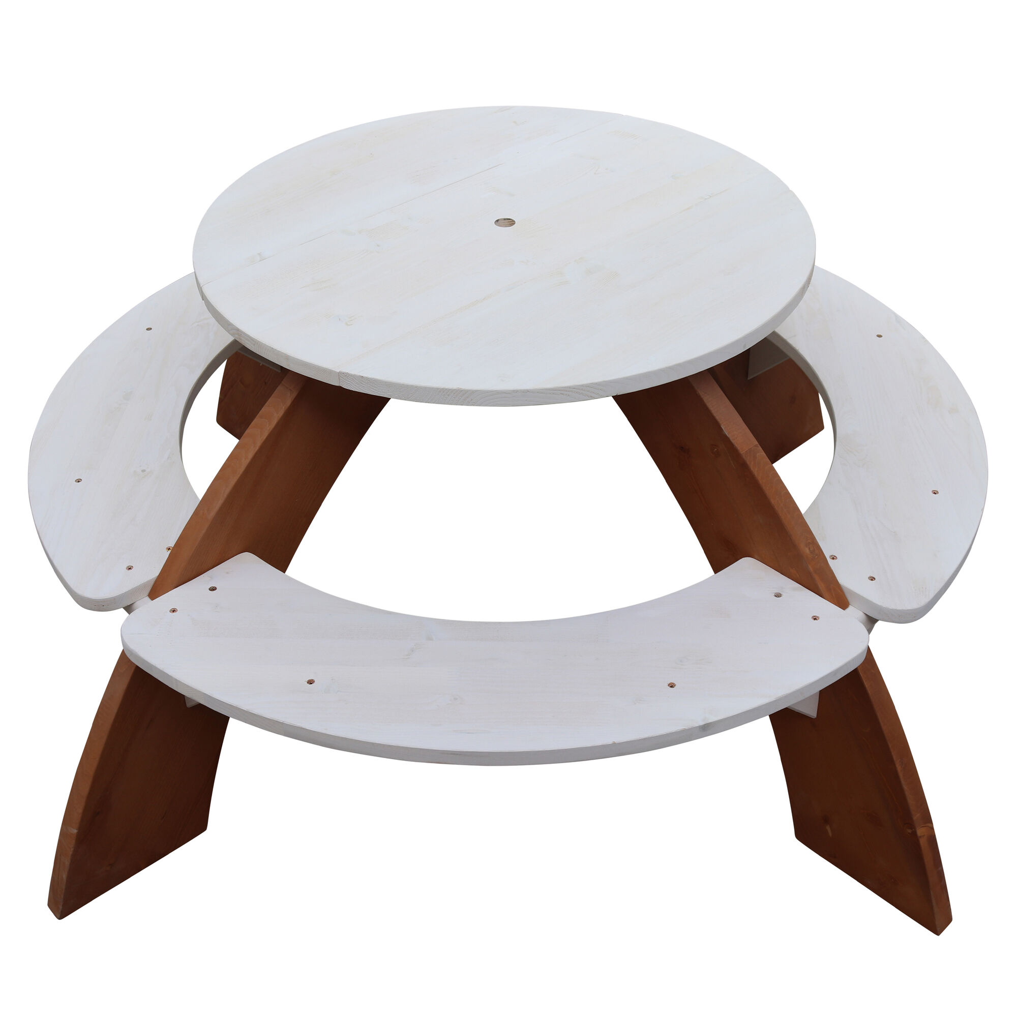 AXI Orion Picknicktafel Grijs/wit - Parasol Blauw