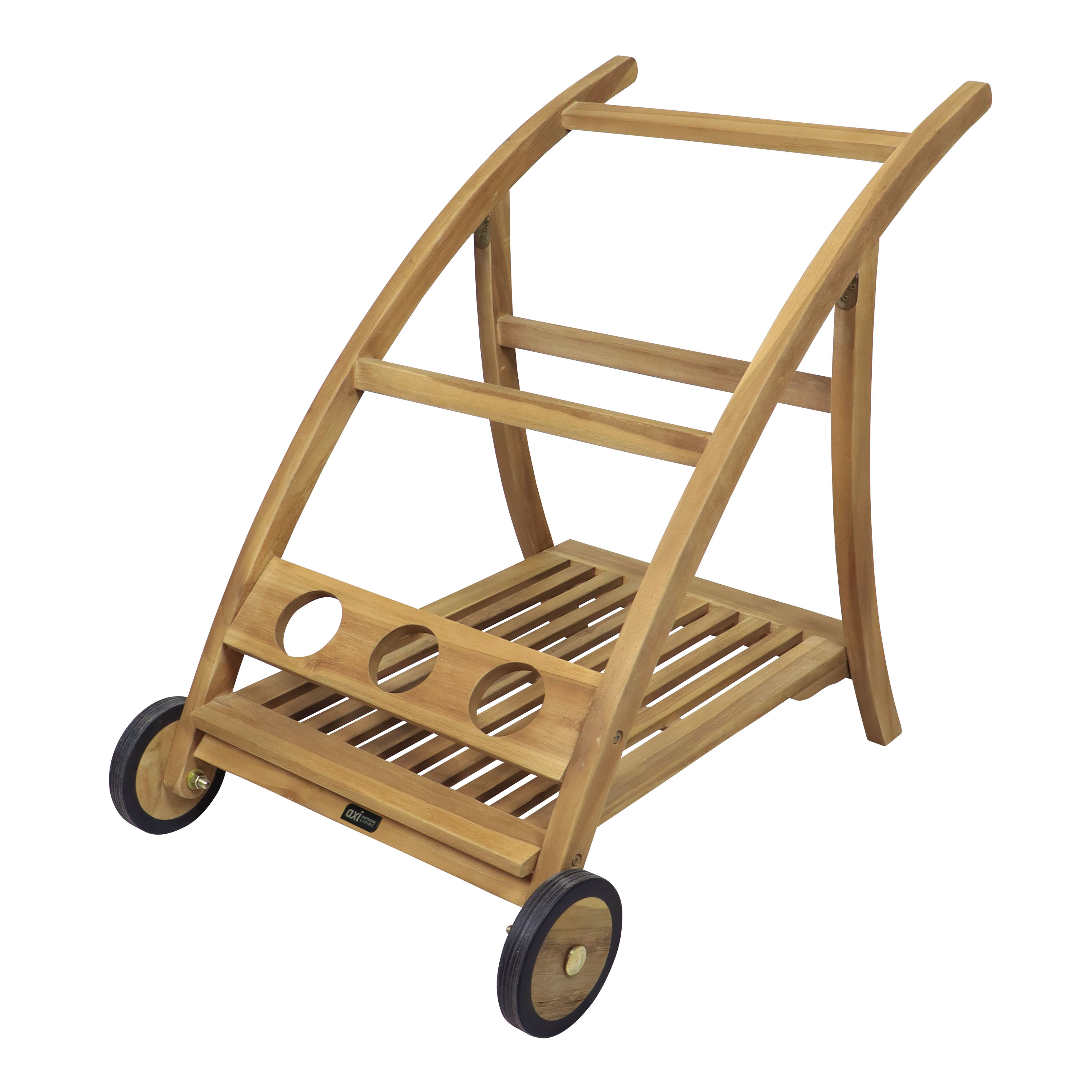 AXI Adi Teak Serving Trolley with Removable Tray