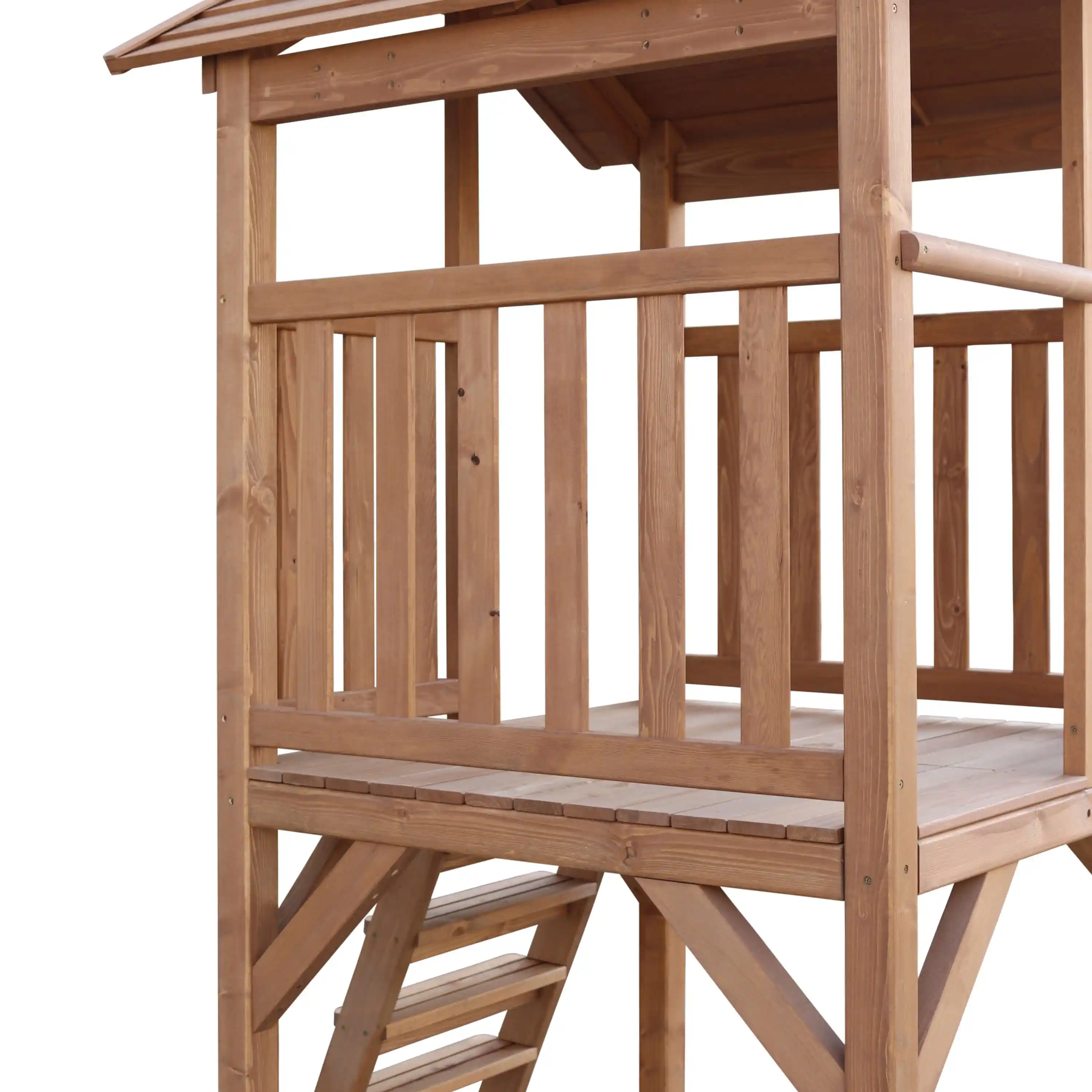 AXI Beach Tower Speeltoren met Enkele Schommel Bruin - Rode Glijbaan