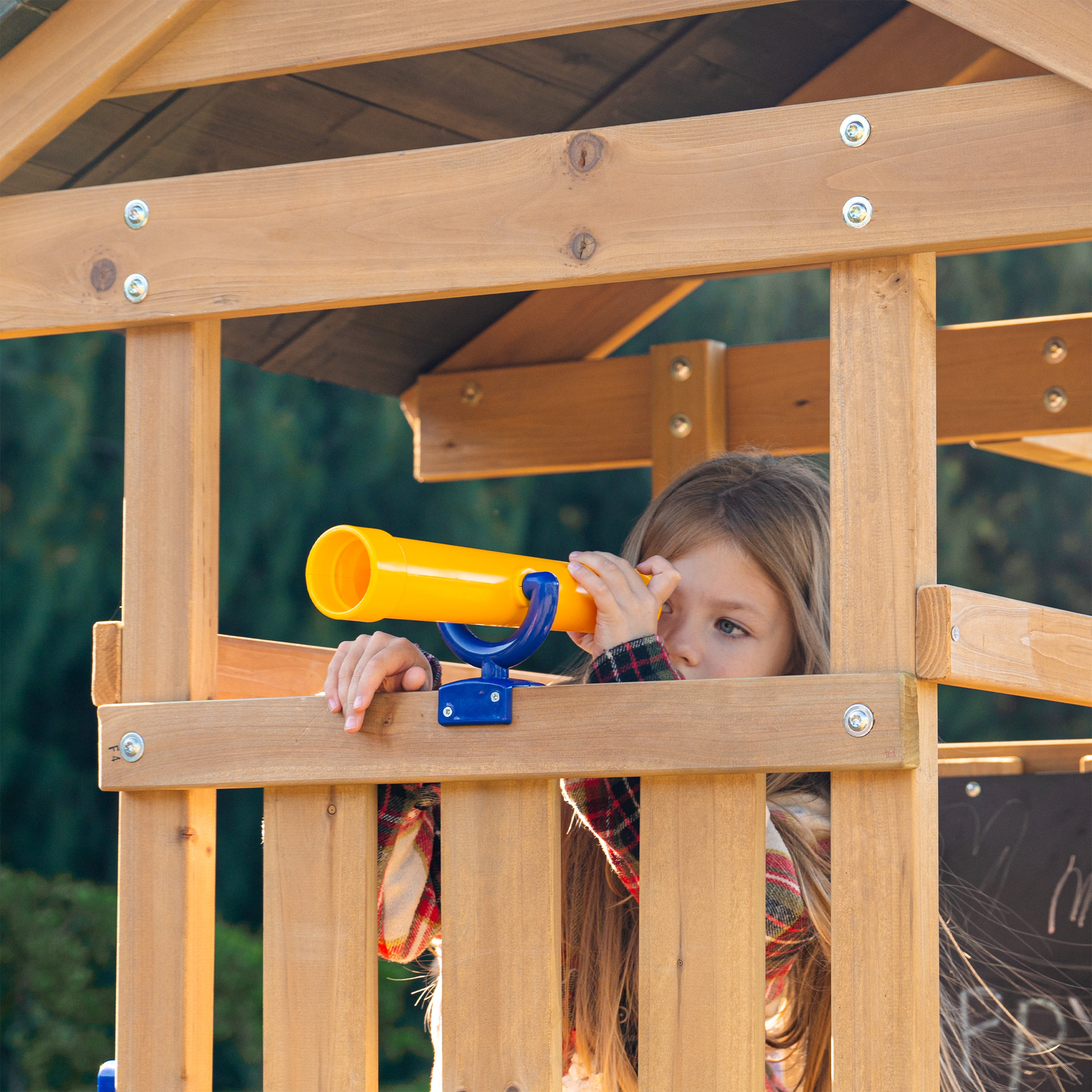 AXI Mia Climbing Frame with Double Swing Set – Blue Slide