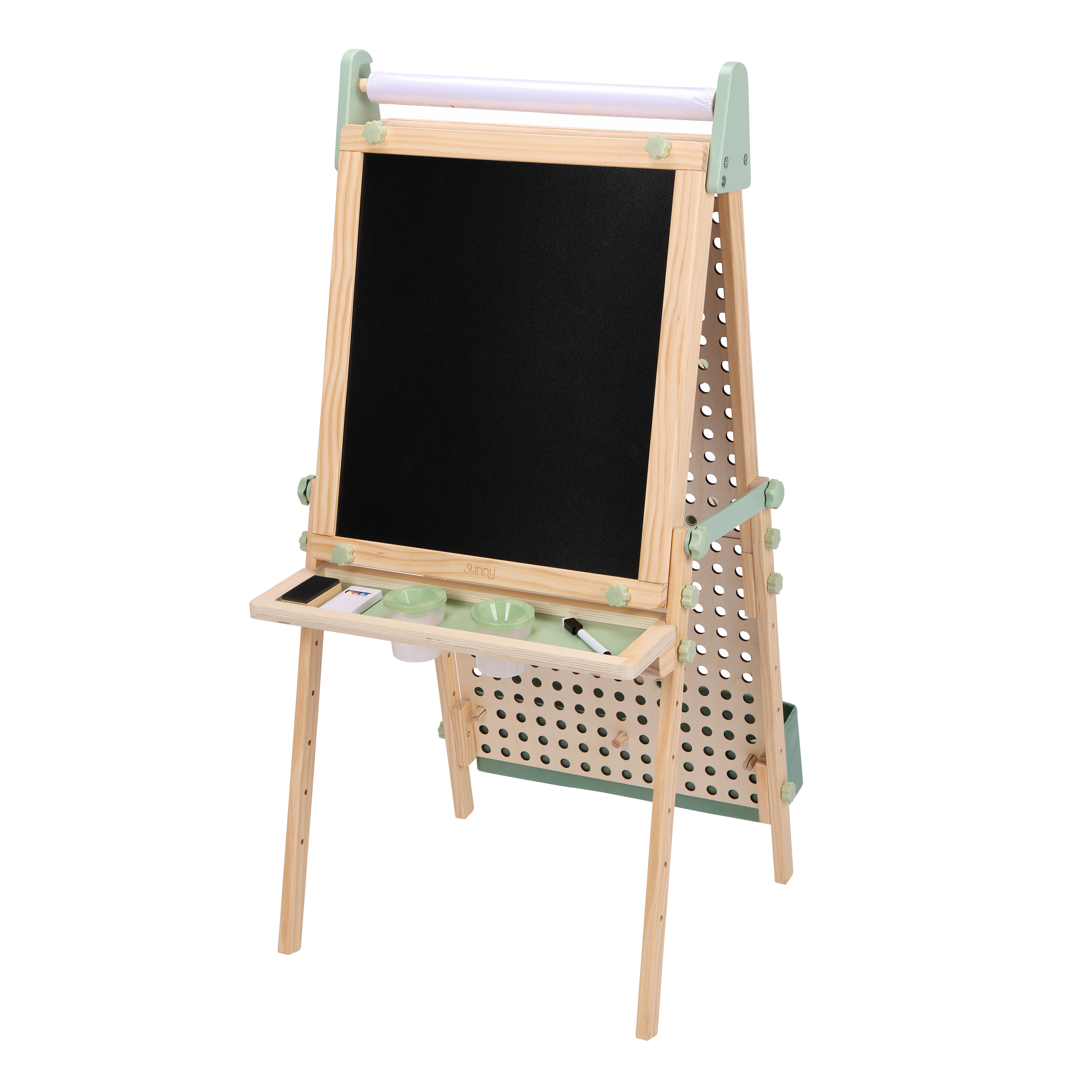Sunny Mika Activity Easel with Pegboard - Natural Brown