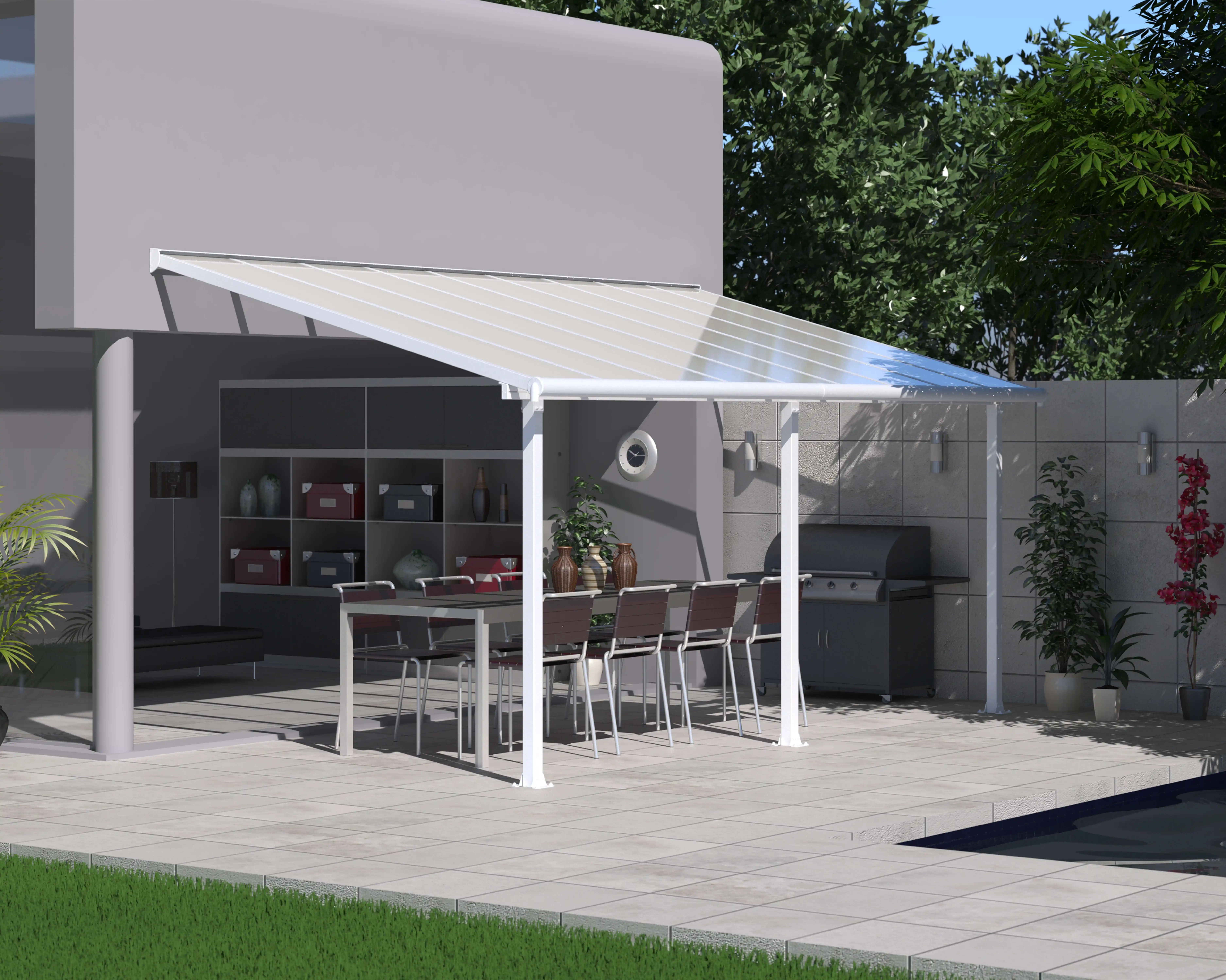 Canopia Olympia 619X294 cm Terrasoverkapping Donkergrijs Helder