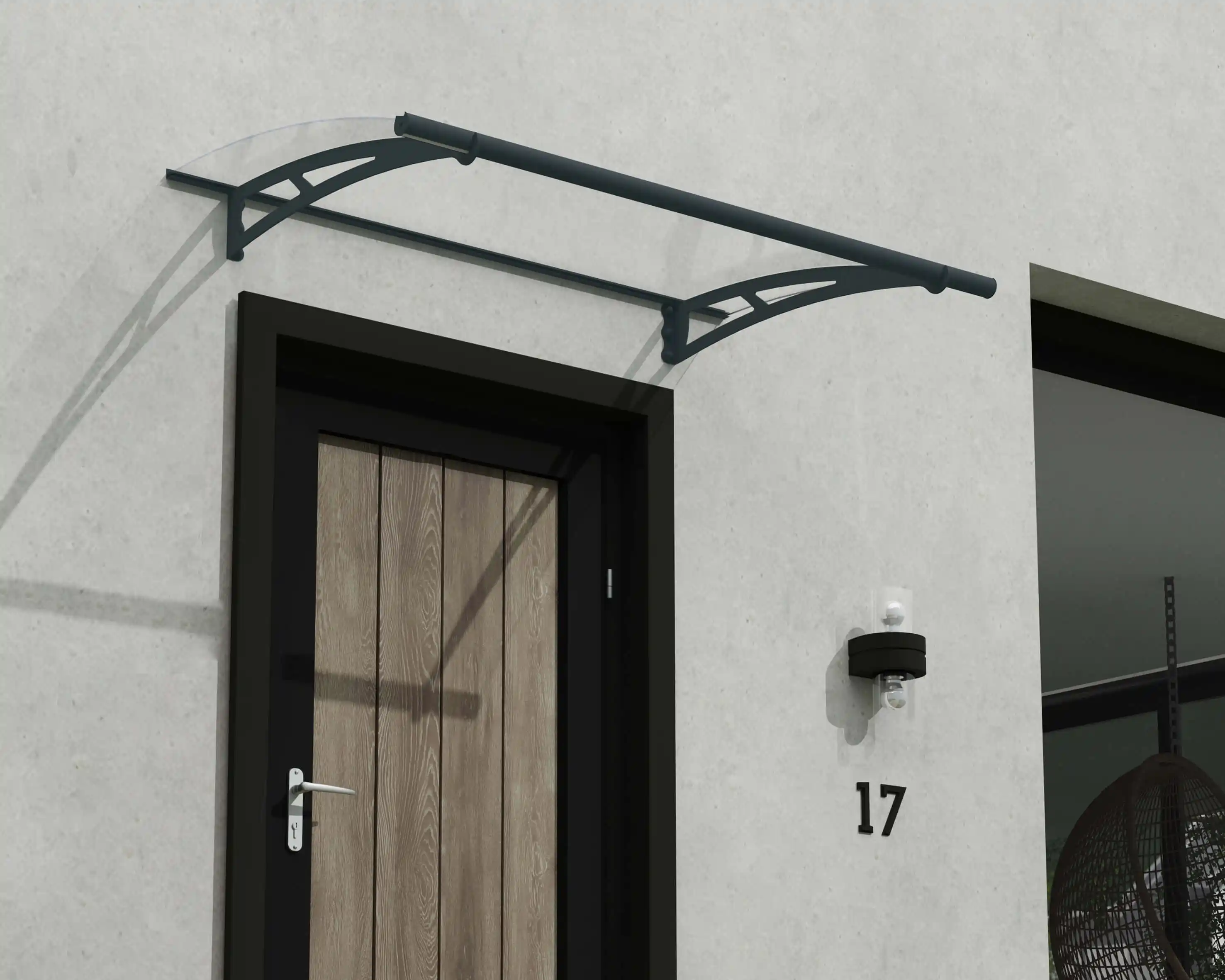 Canopia Aquila 150X91 cm Deur en Veranda Luifel Donkergrijs Helder
