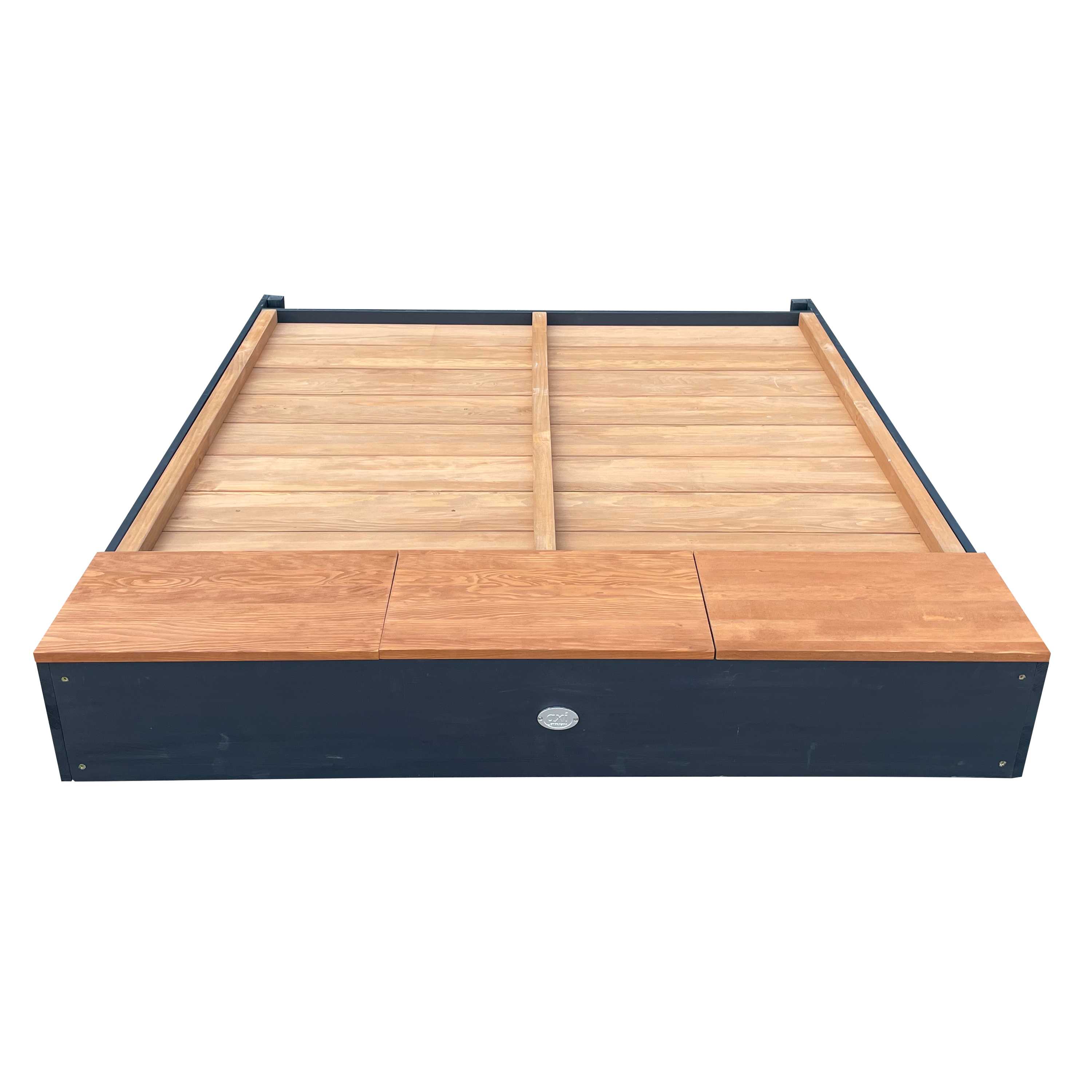 AXI Mandy XL sandbox 130 x 120 cm with storage and lid Anthracite/brown