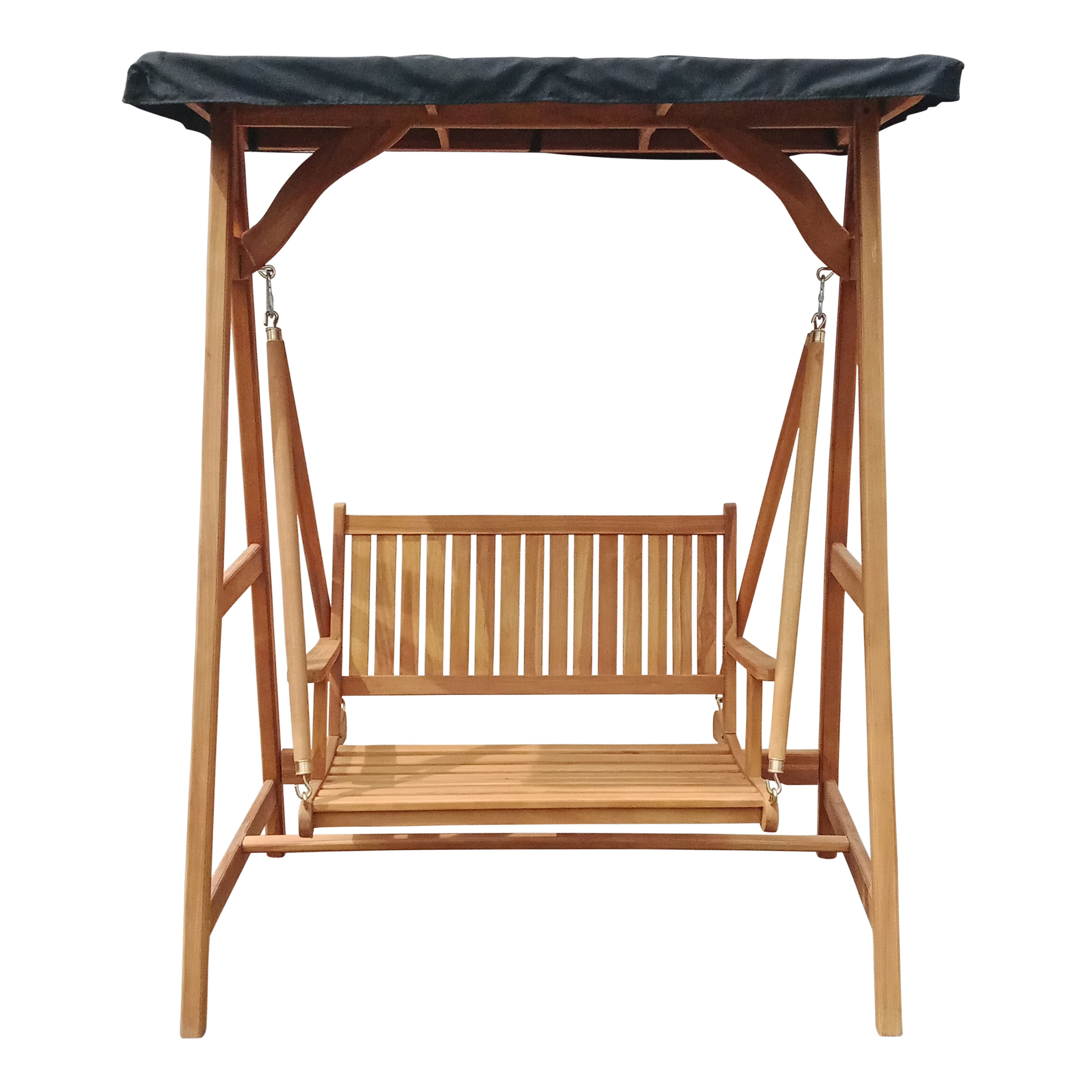 AXI Kari Teak Garden Swing Chair with Sun Canopy