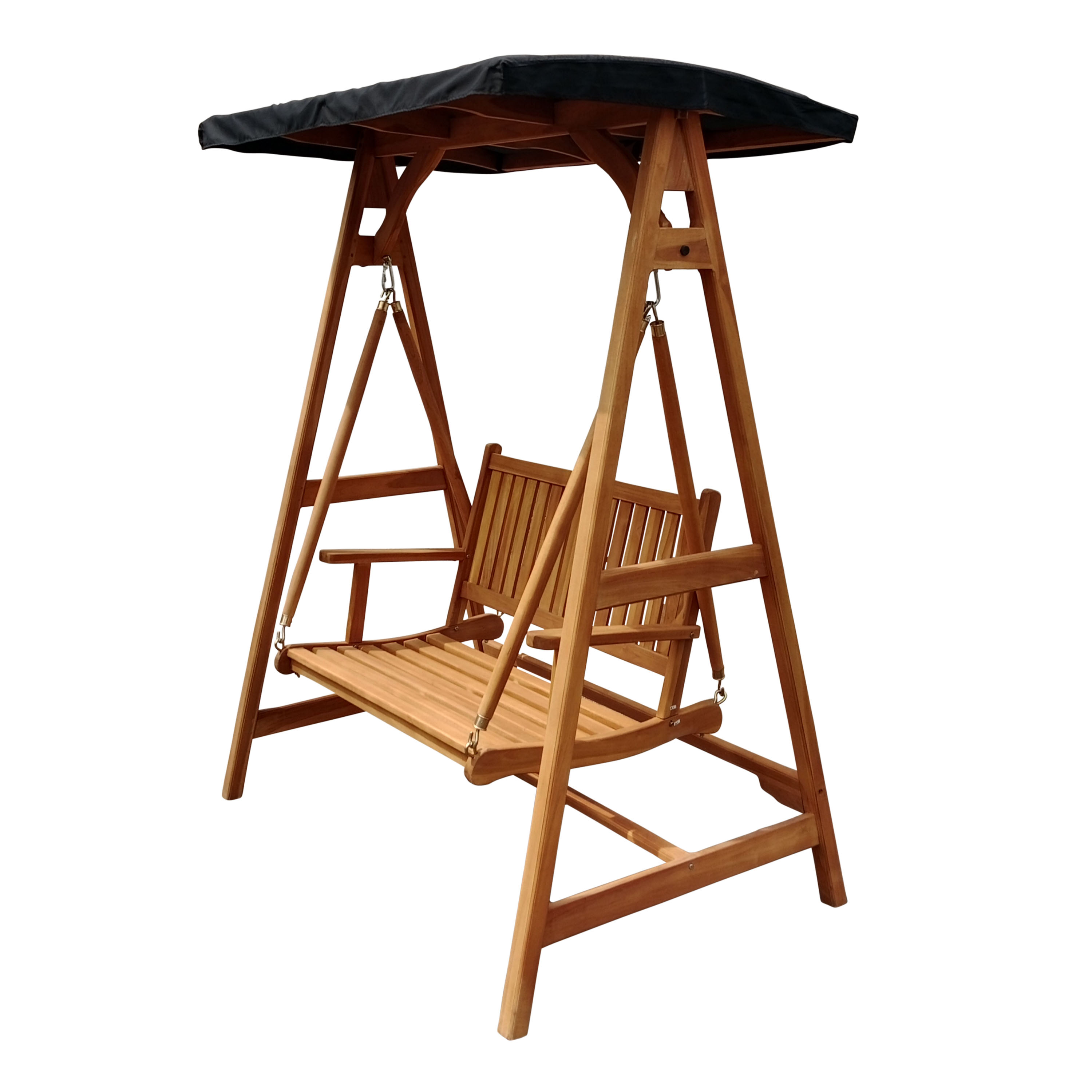 AXI Kari Teak Garden Swing Chair with Sun Canopy