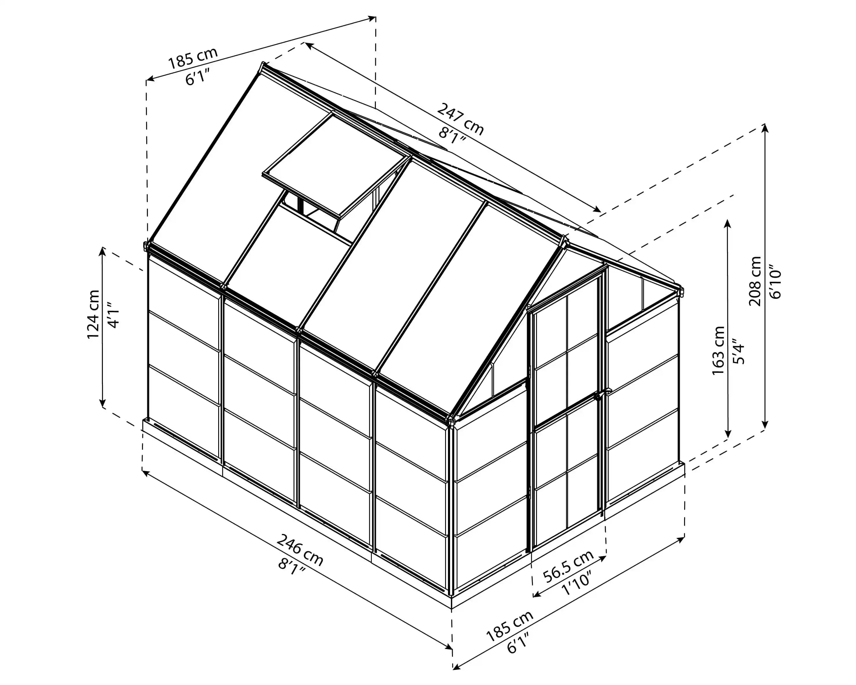 Canopia Hybrid 247X185X208 cm Tuinkas Zilver-7290103110697 Canopia Hybrid 247X185X208 cm Tuinkas Zilver