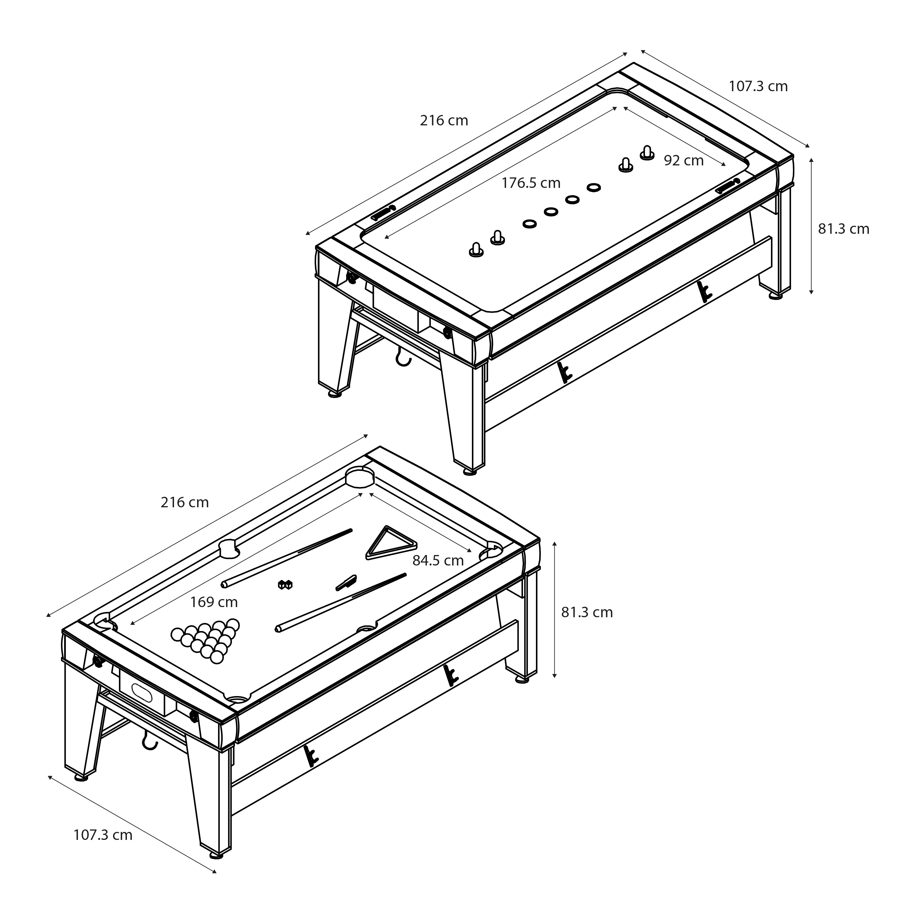 Cougar Reverso Pool & Air Hockey Table