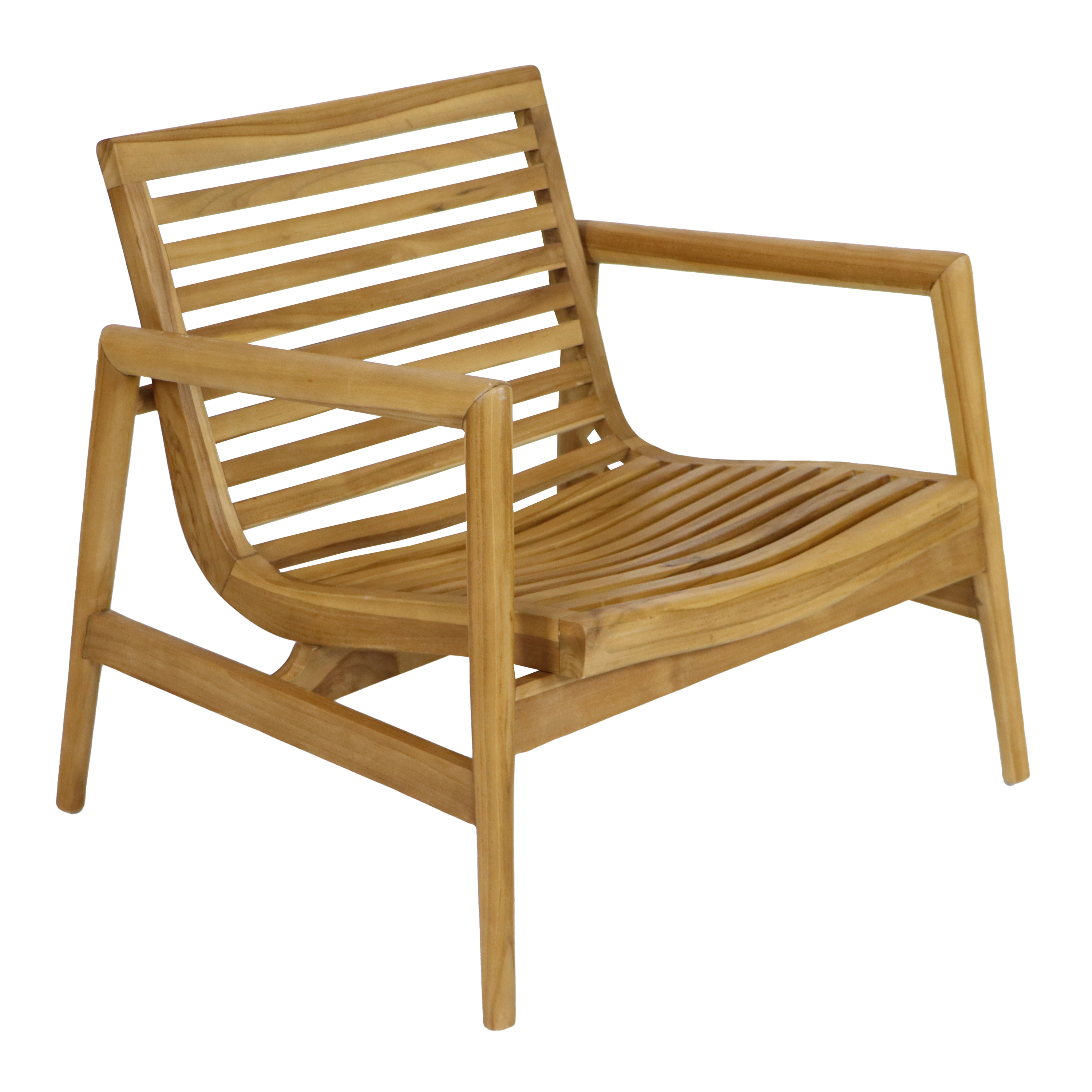 AXI June Lounge Set 4-piece with bench. table & 2 chairs - Teak/Cream