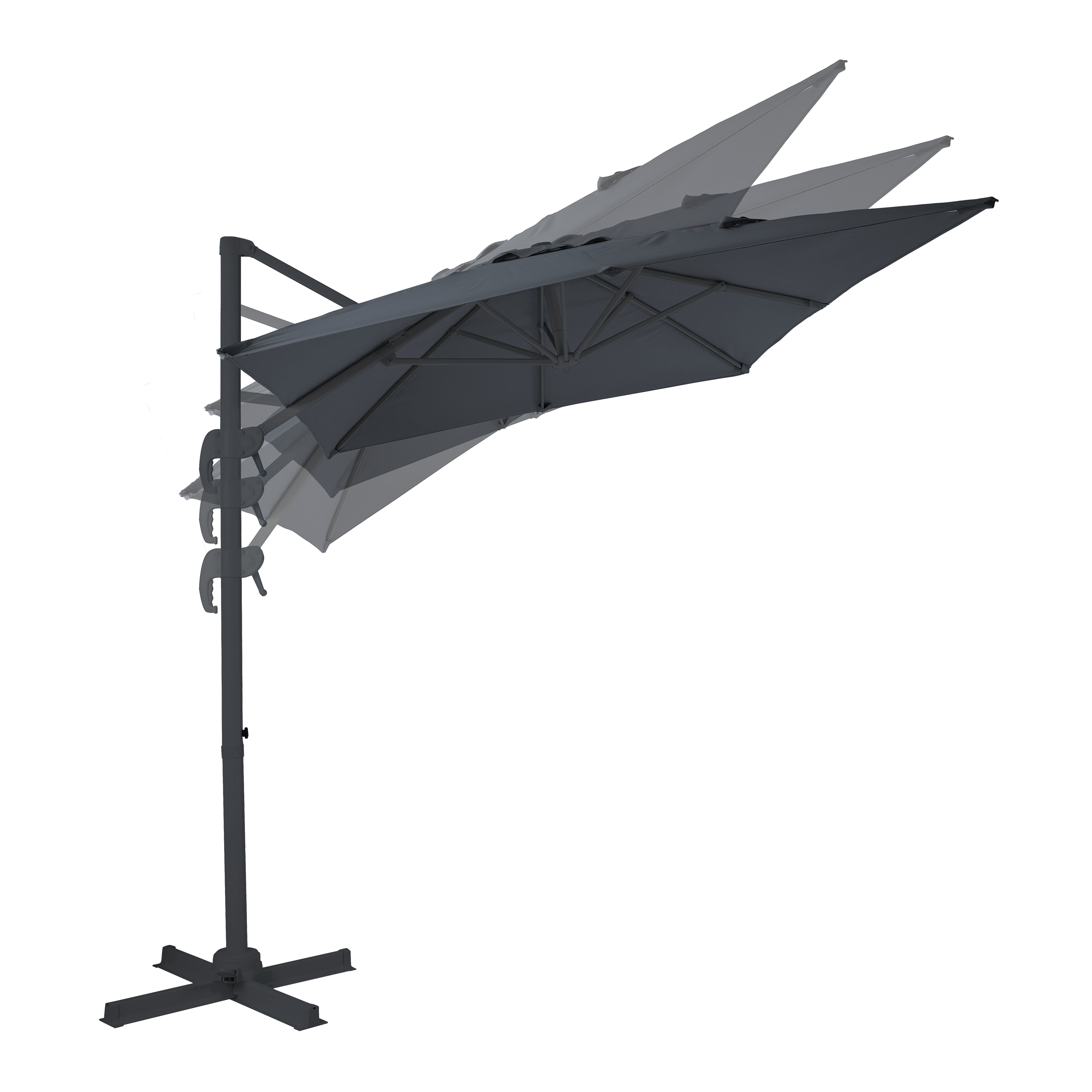 AXI Coco Cantilever Parasol 200x300cm - Grey/Grey-8720365063312 AXI Coco Cantilever Parasol 200x300cm - Grey/Grey