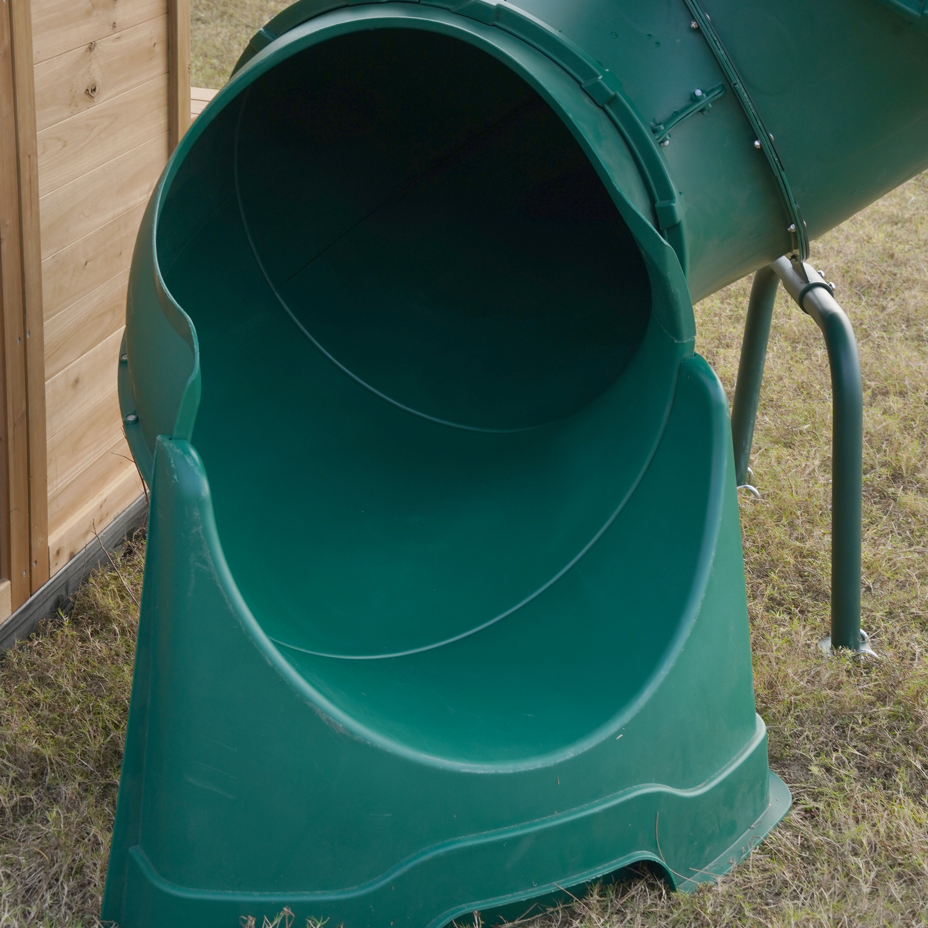 AXI Noud Climbing Frame with Playhouse, Swings, Trapeze and Climbing Wall – Cream Slide and Tube Slide