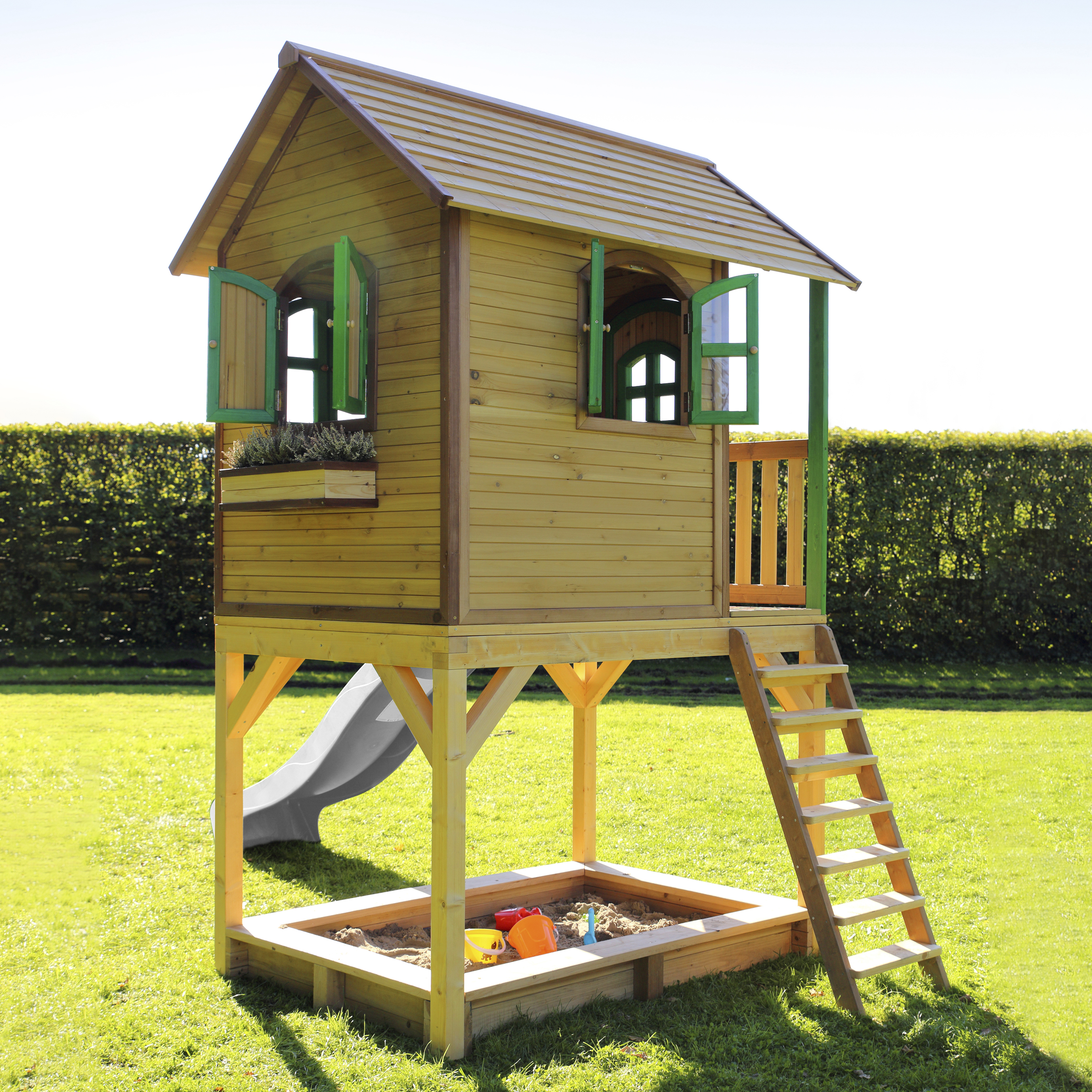 AXI Sarah Playhouse Brown/Green - White Slide