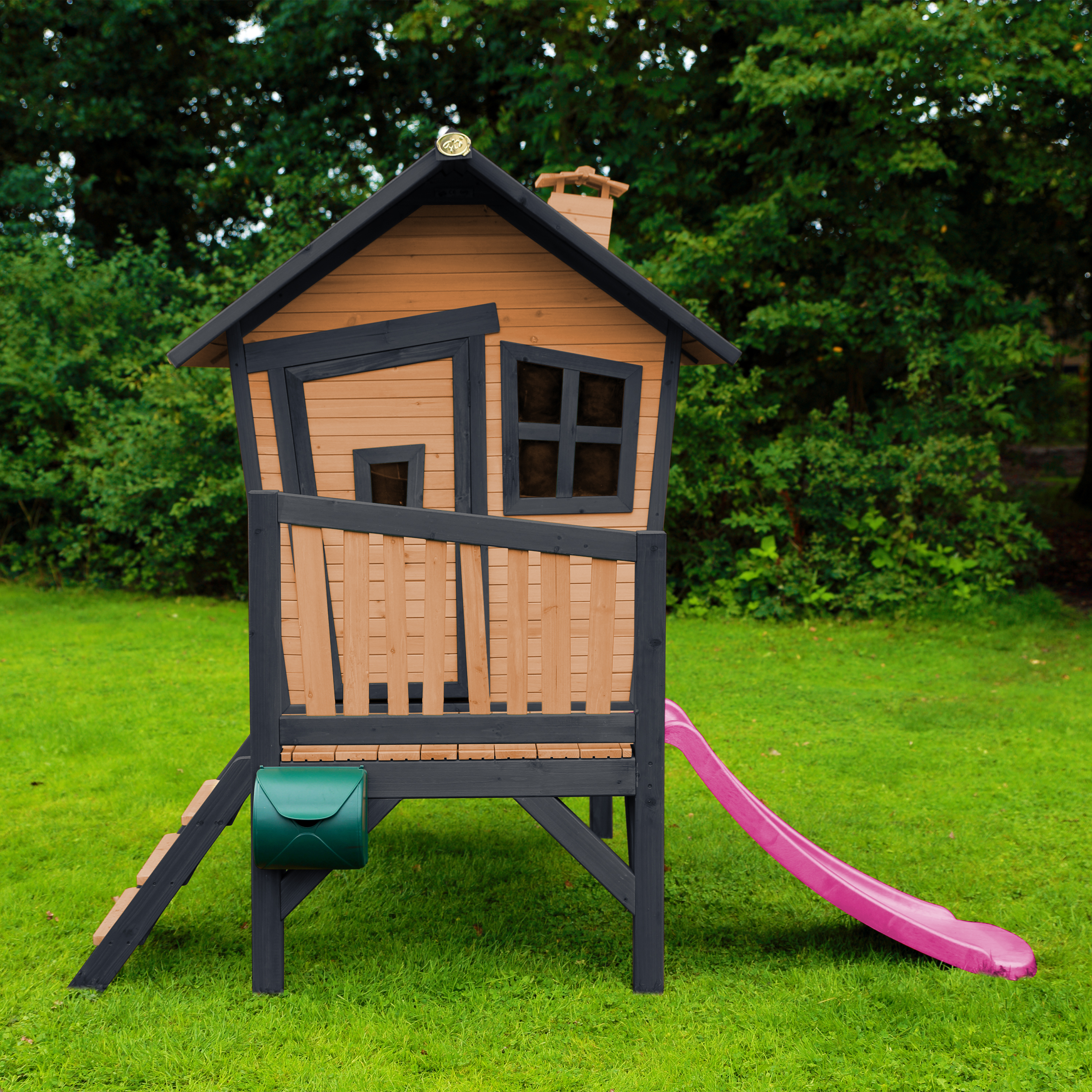 AXI Robin Playhouse Brown/Anthracite - Purple Slide-8720365060465 AXI Robin Playhouse Brown/Anthracite - Purple Slide