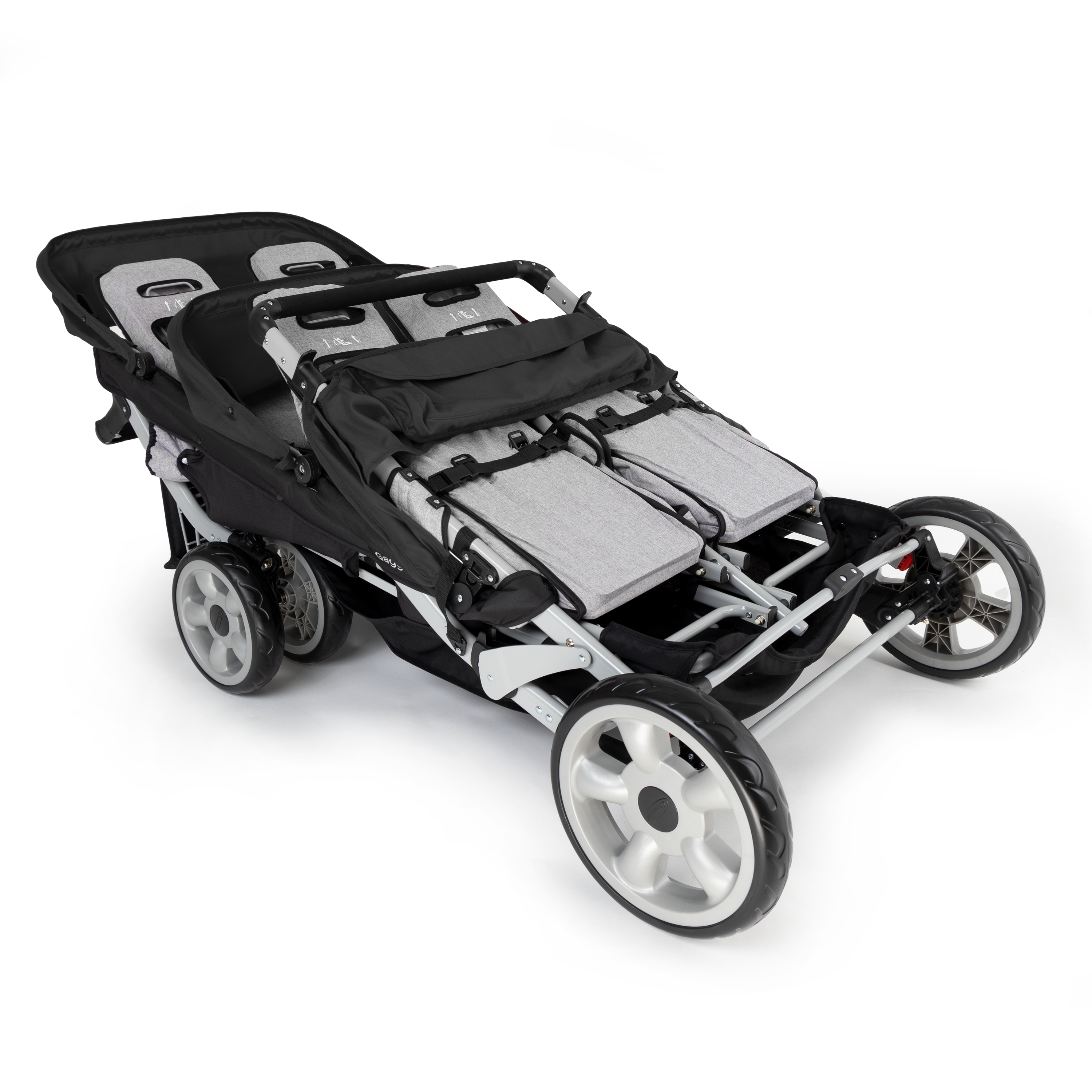Gaggle Jamboree opvouwbare kinderwagen / buggy voor 6 kinderen in zwart