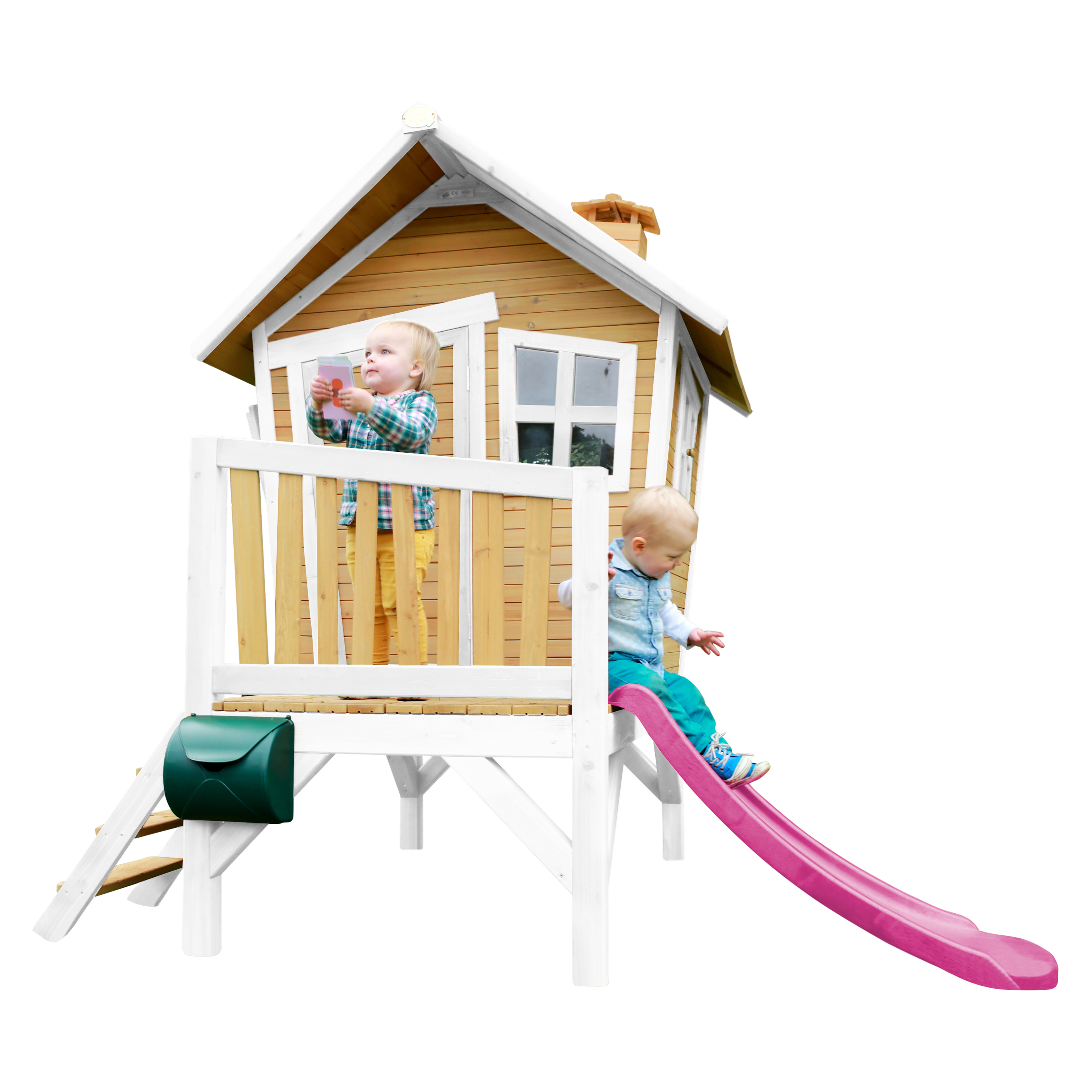 AXI Robin Playhouse Brown/White - Purple Slide
