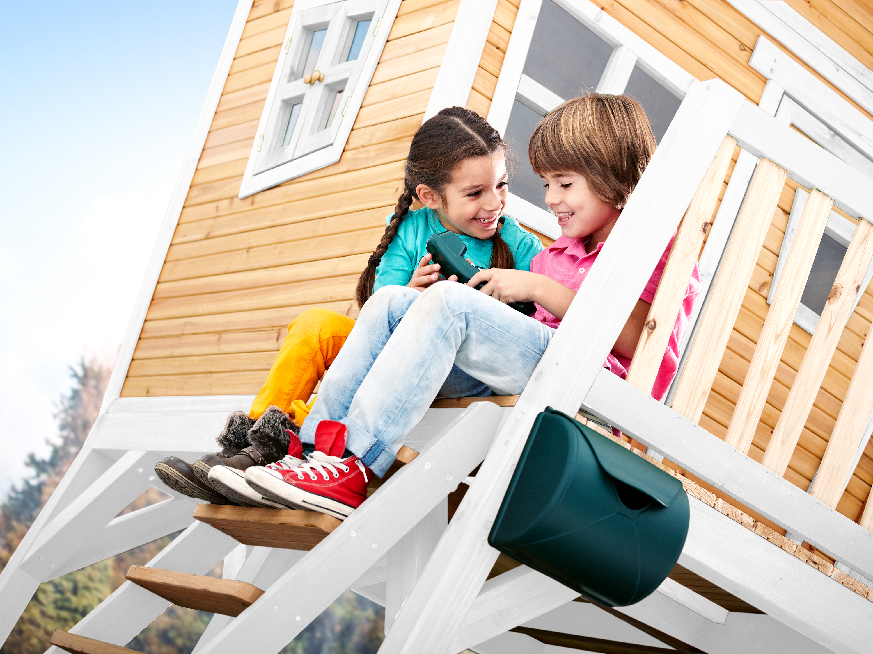 AXI Max Playhouse Brown/White - White Slide-8717973933397 AXI Max Playhouse Brown/White - White Slide