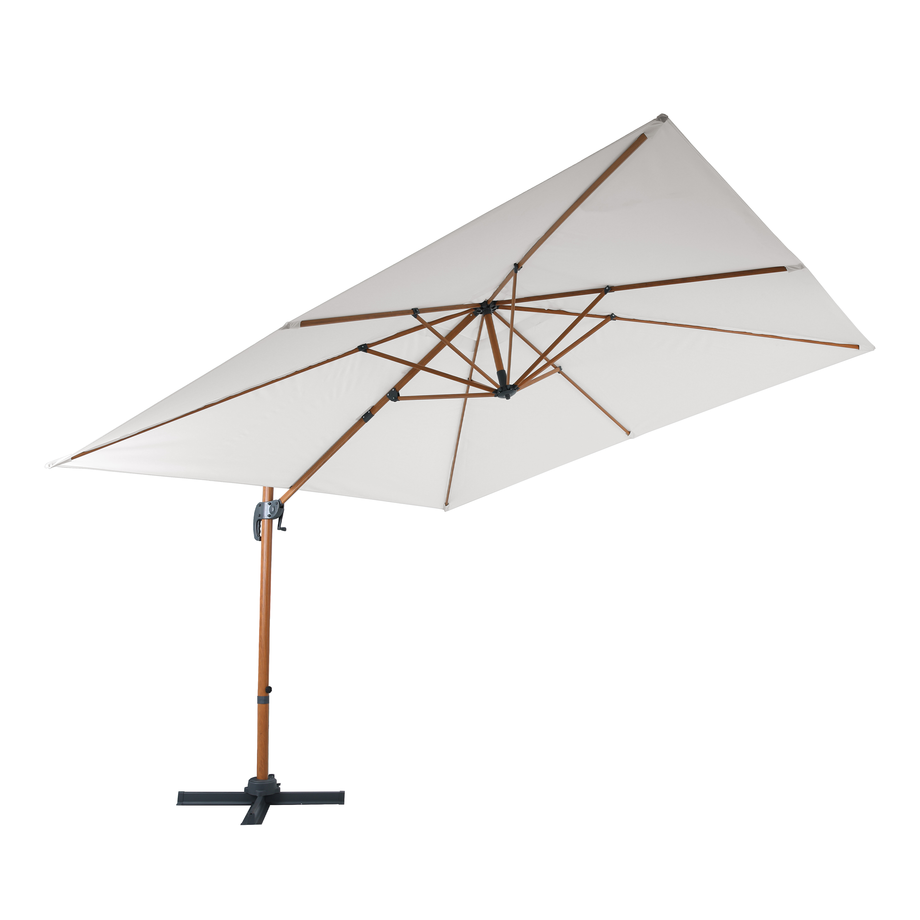 AXI Nima Cantilever Parasol 300x300 cm - Wood-look/Beige-8720365063305 AXI Nima Cantilever Parasol 300x300 cm - Wood-look/Beige