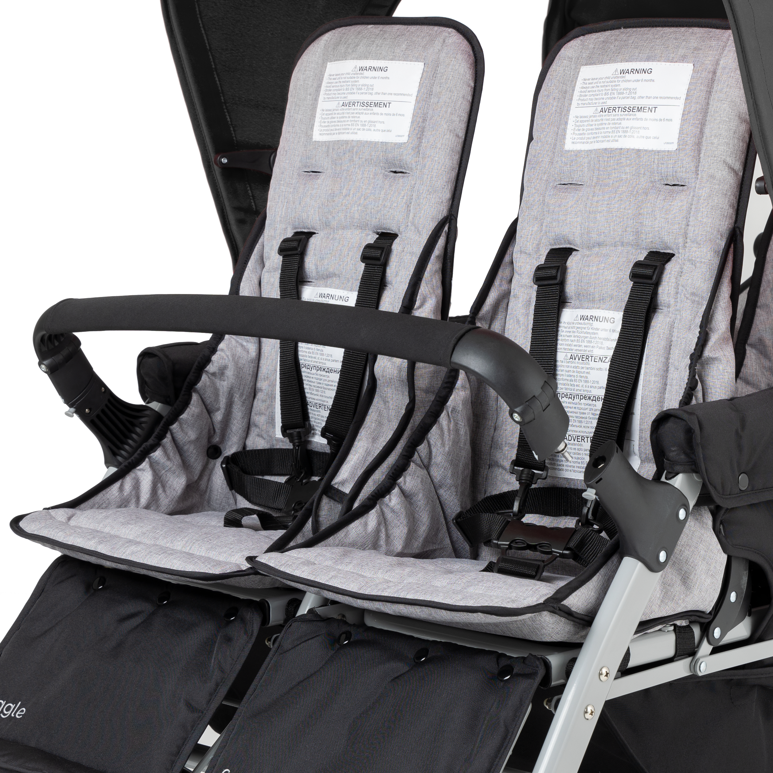 Gaggle Jamboree opvouwbare kinderwagen / buggy voor 6 kinderen in zwart