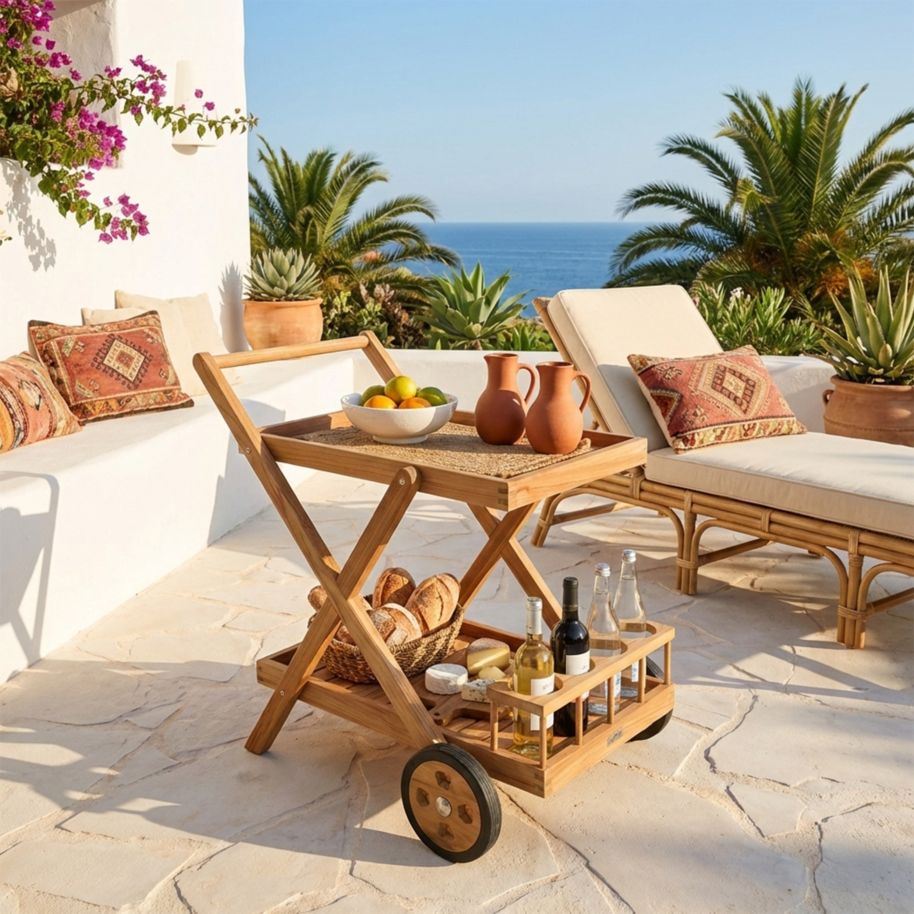 AXI Bodhi Teak Serving Trolley