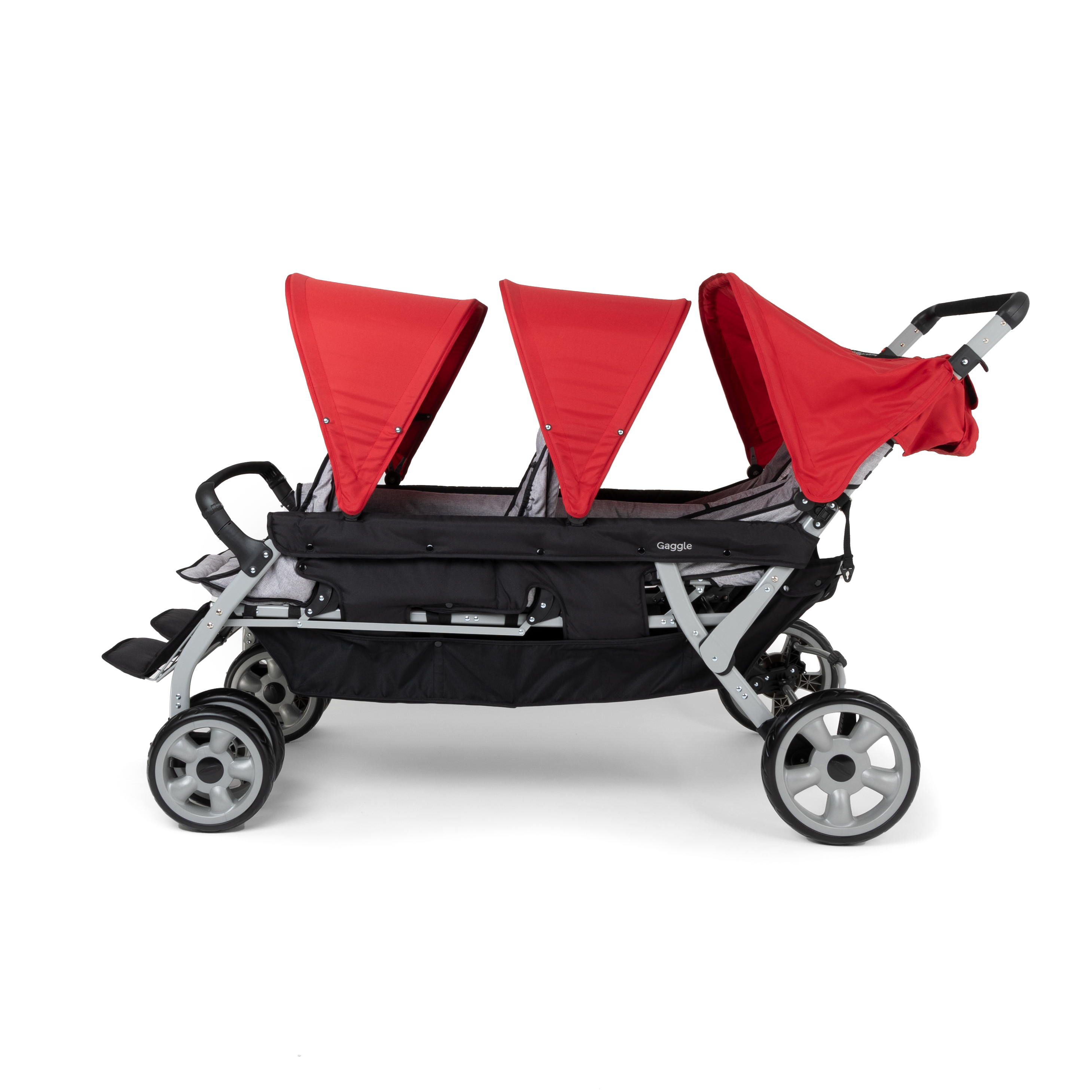 Gaggle Jamboree Folding Stroller for 6 children - Red-0849801015185 Gaggle Jamboree Folding Stroller for 6 children - Red
