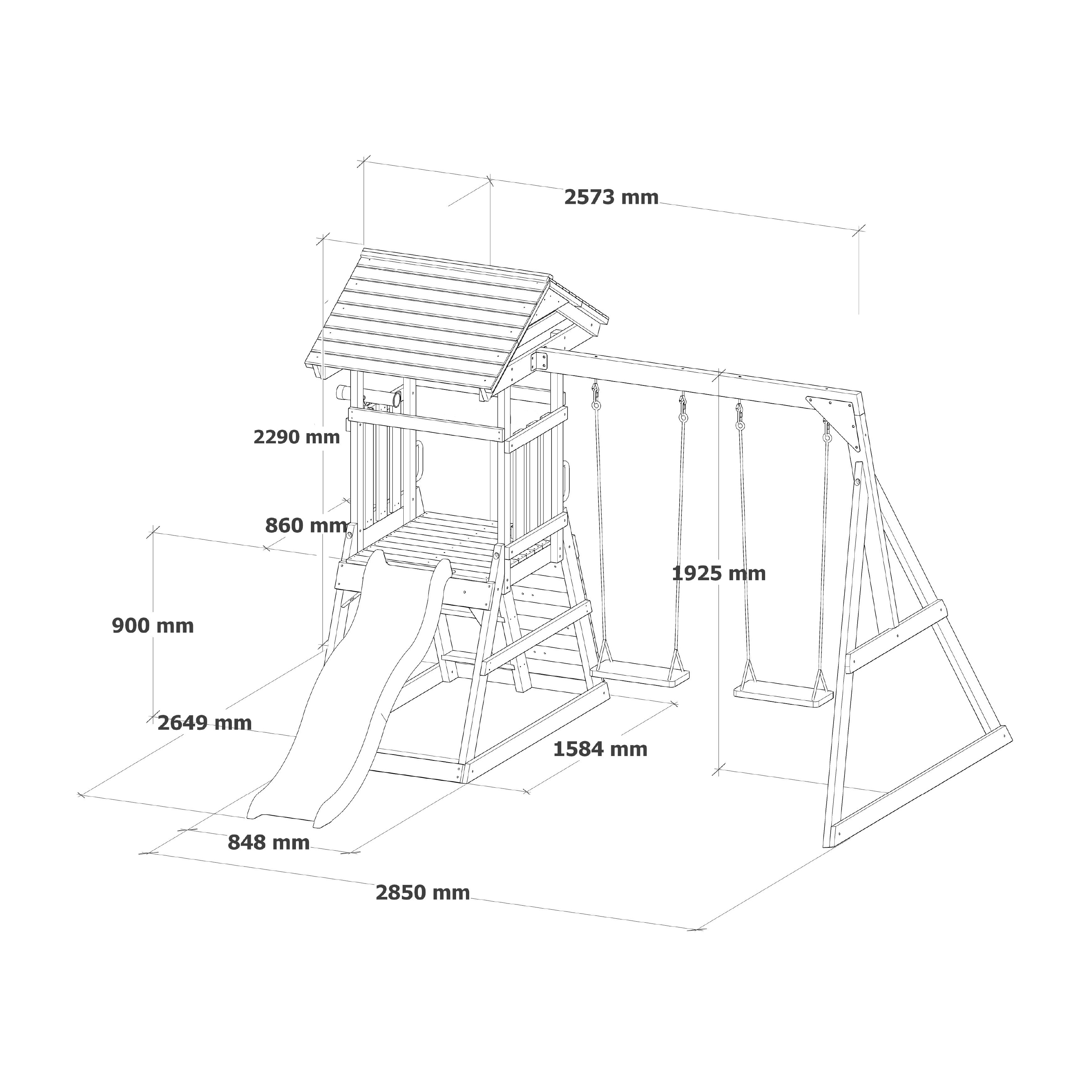 AXI Mia Climbing Frame with Double Swing Set – Green Slide