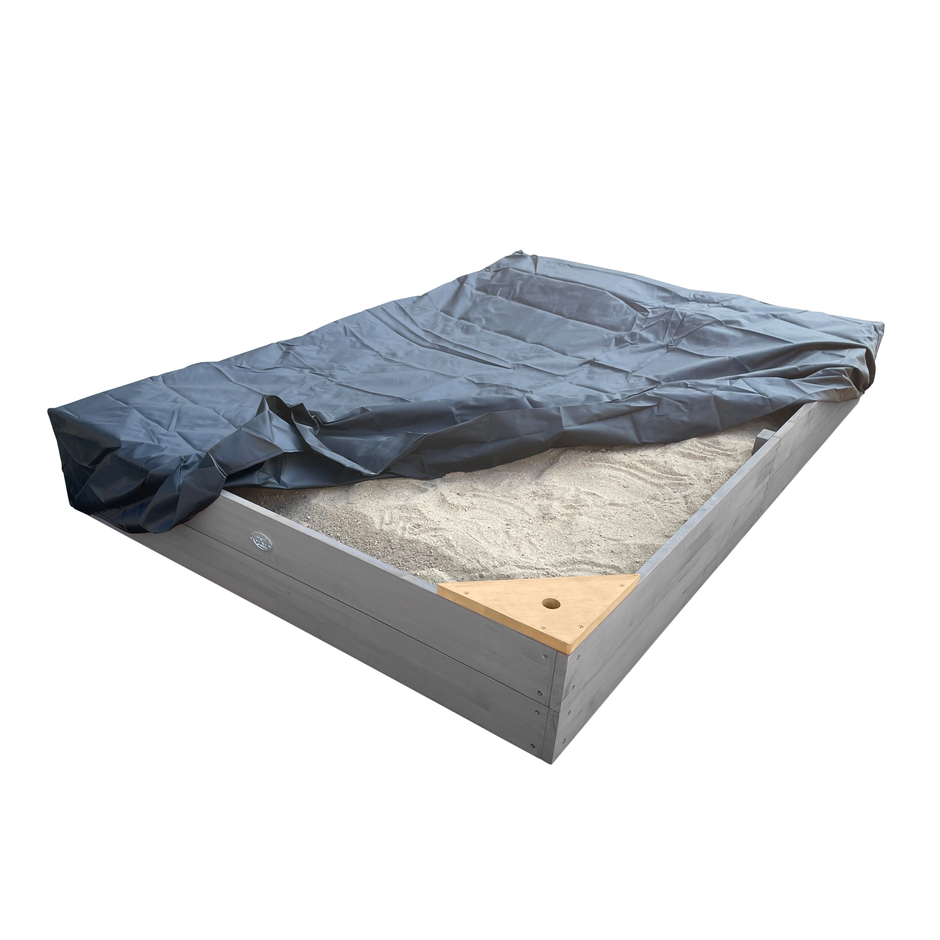 AXI Kelly Sandbox with Bins and Bench - 180 x 115 cm - Grey/Brown