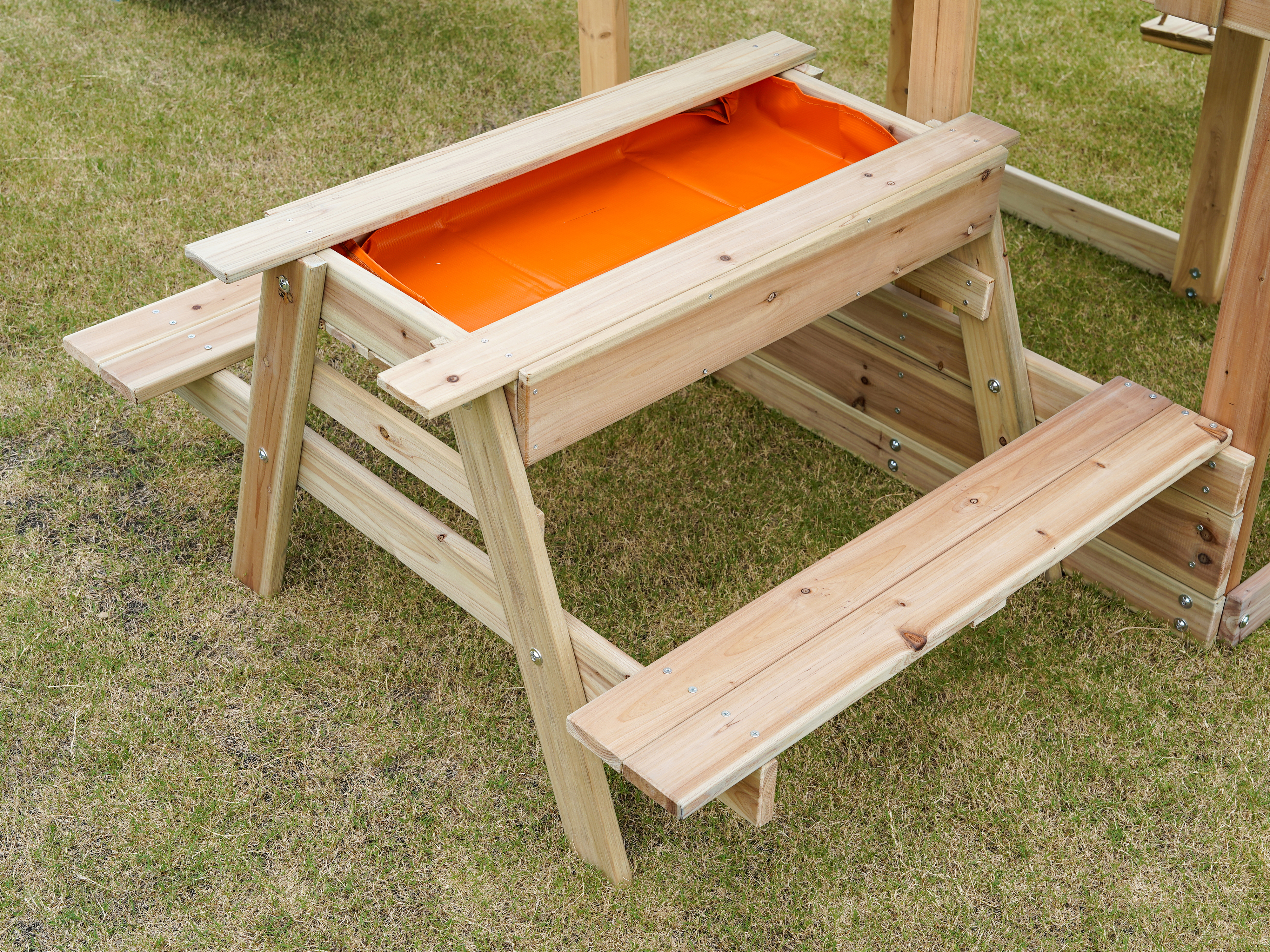 AXI Mette Playground with Double Swing Brown - White Slide 