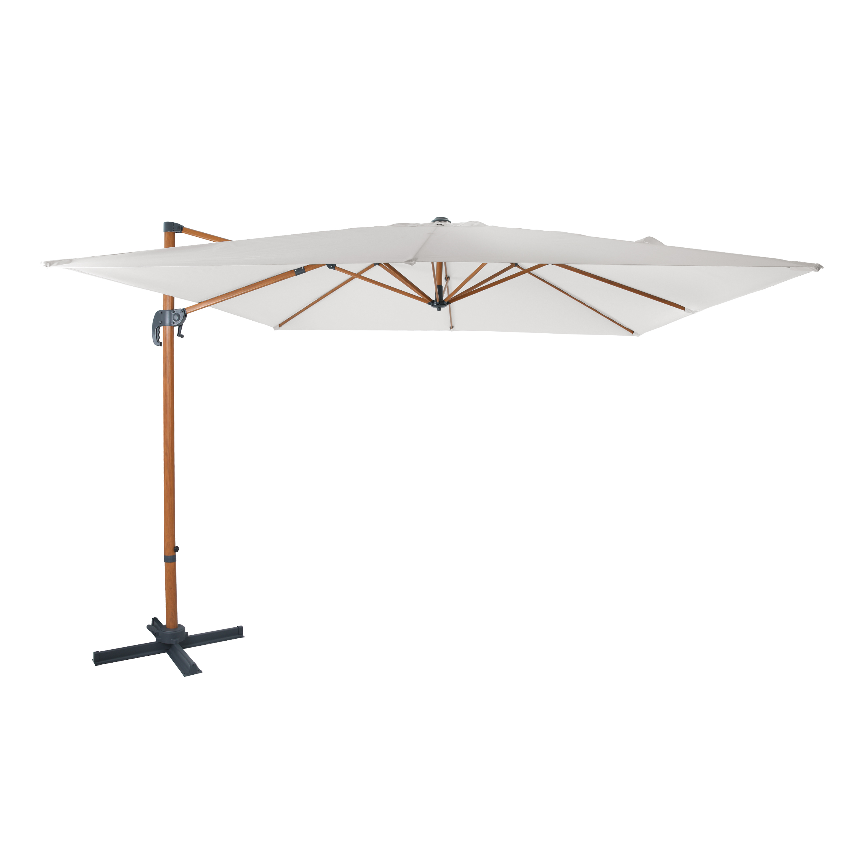 AXI Nima Cantilever Parasol 300x300 cm - Wood-look/Beige-8720365063305 AXI Nima Cantilever Parasol 300x300 cm - Wood-look/Beige