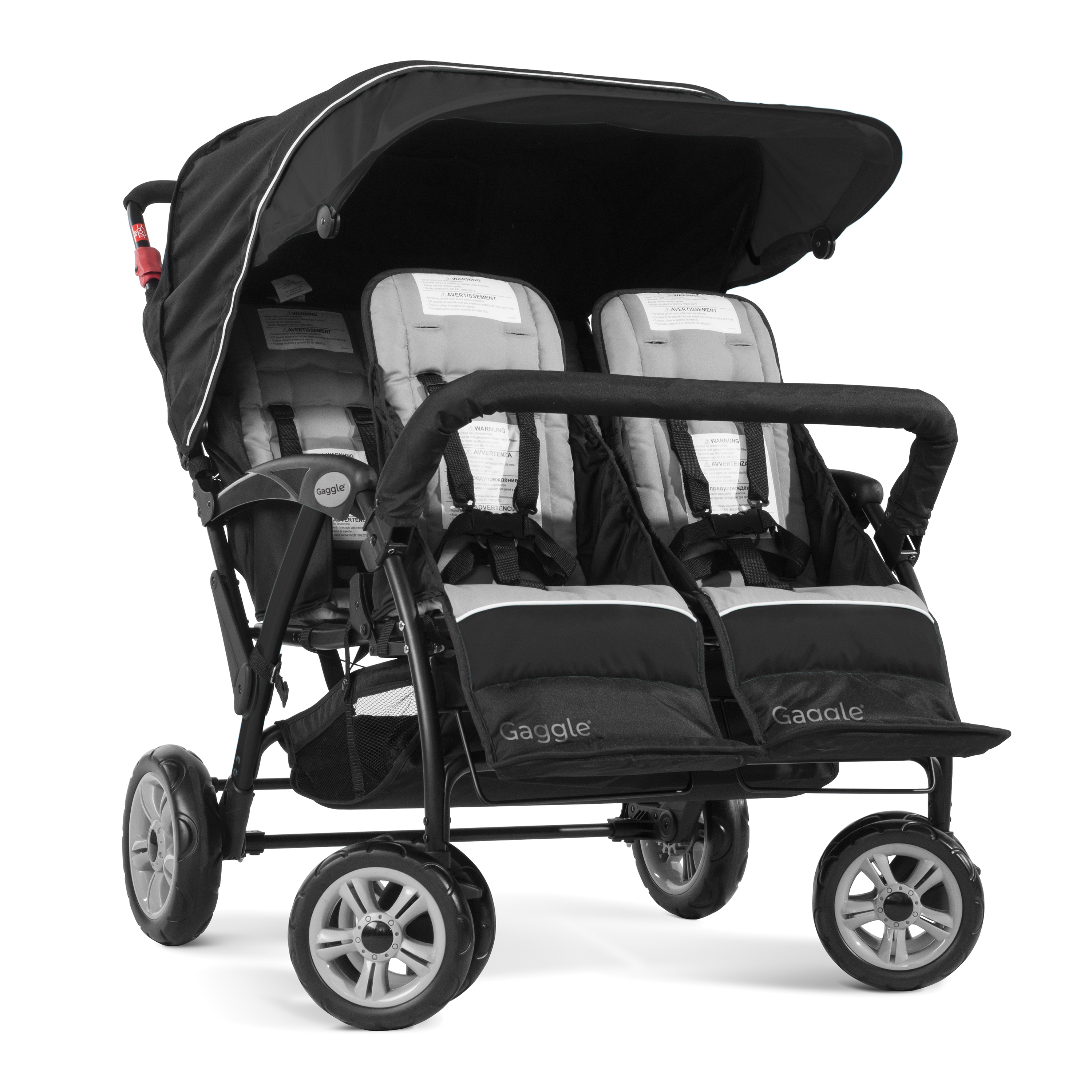 Gaggle Compass 4x4 quad kinderwagen / buggy voor 4 kinderen in zwart