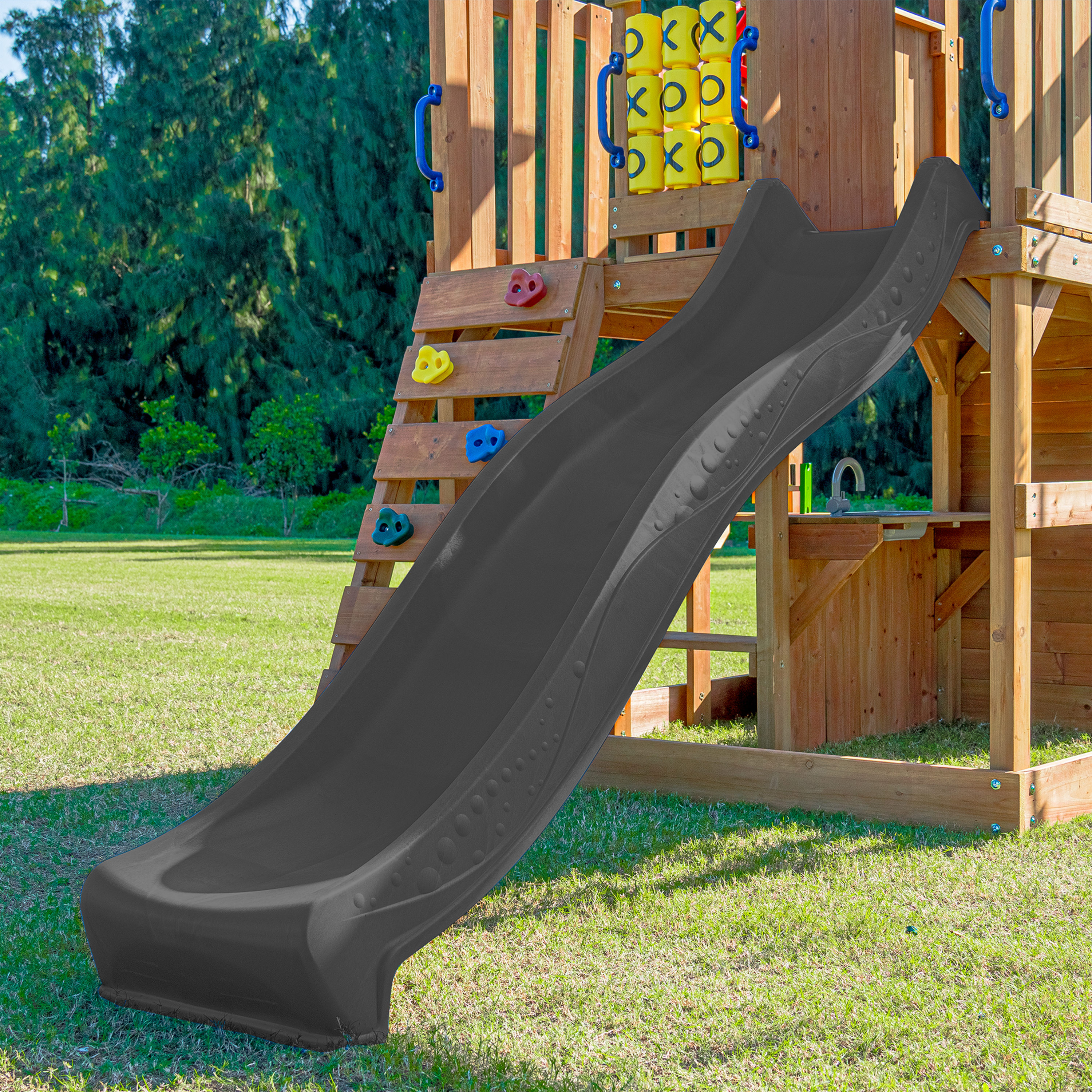 AXI Jack Climbing Frame with Double Swing and Trapeze – Grey Slide