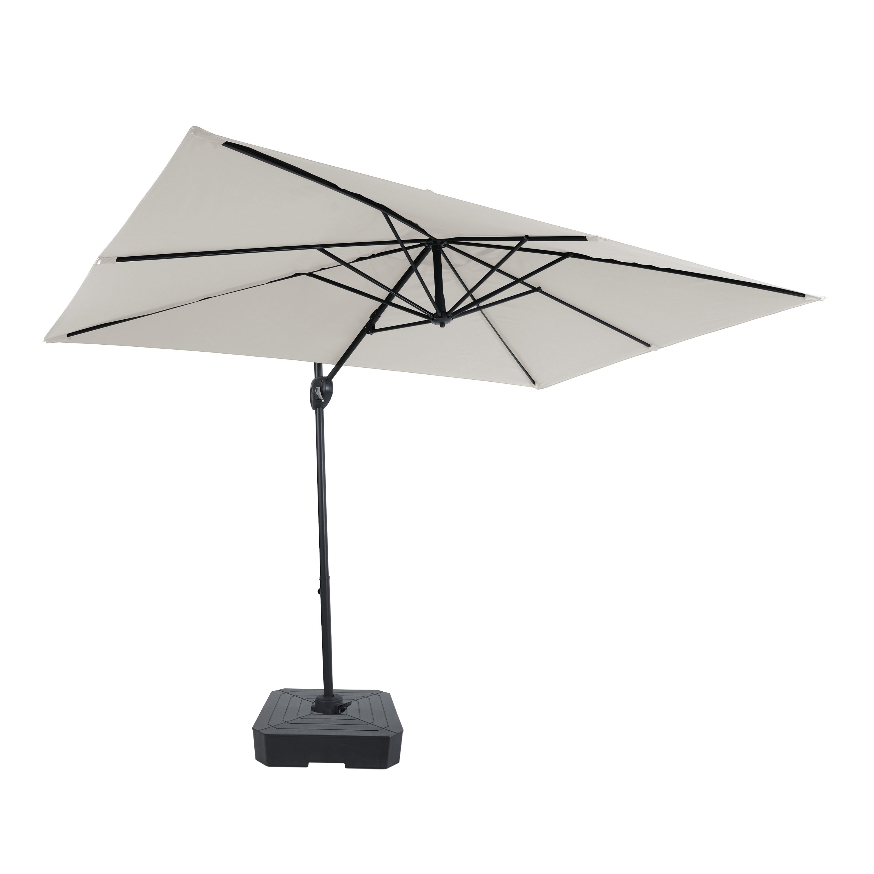 AXI Luma Cantilever Parasol 200x300 cm incl. fillable parasol base Anthracite/Beige – Complete Set