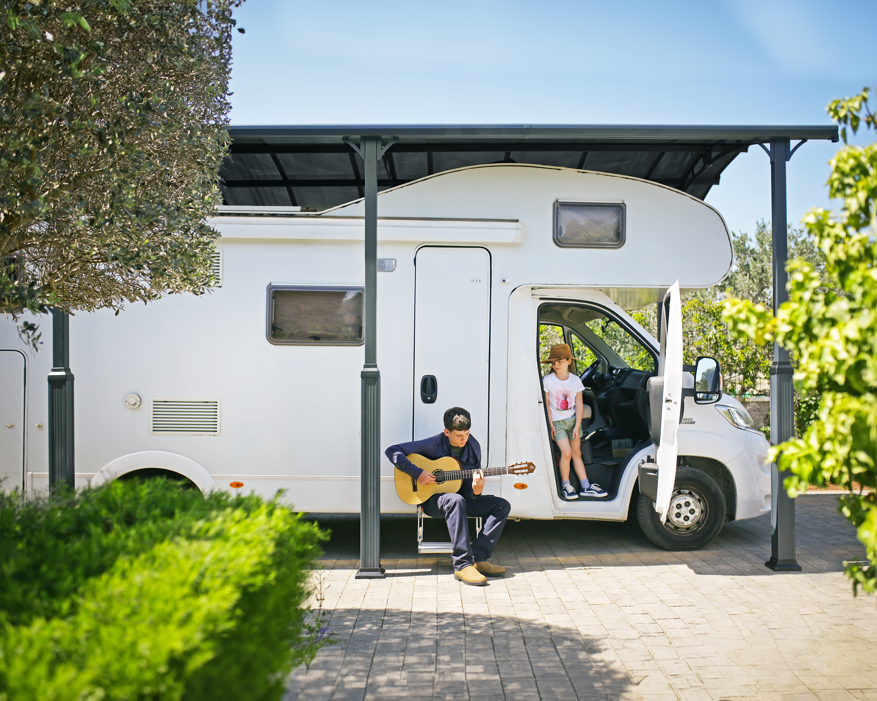 Canopia Alpine 1077X360X307 cm RV Carport en Boothuis Donkergrijs Brons