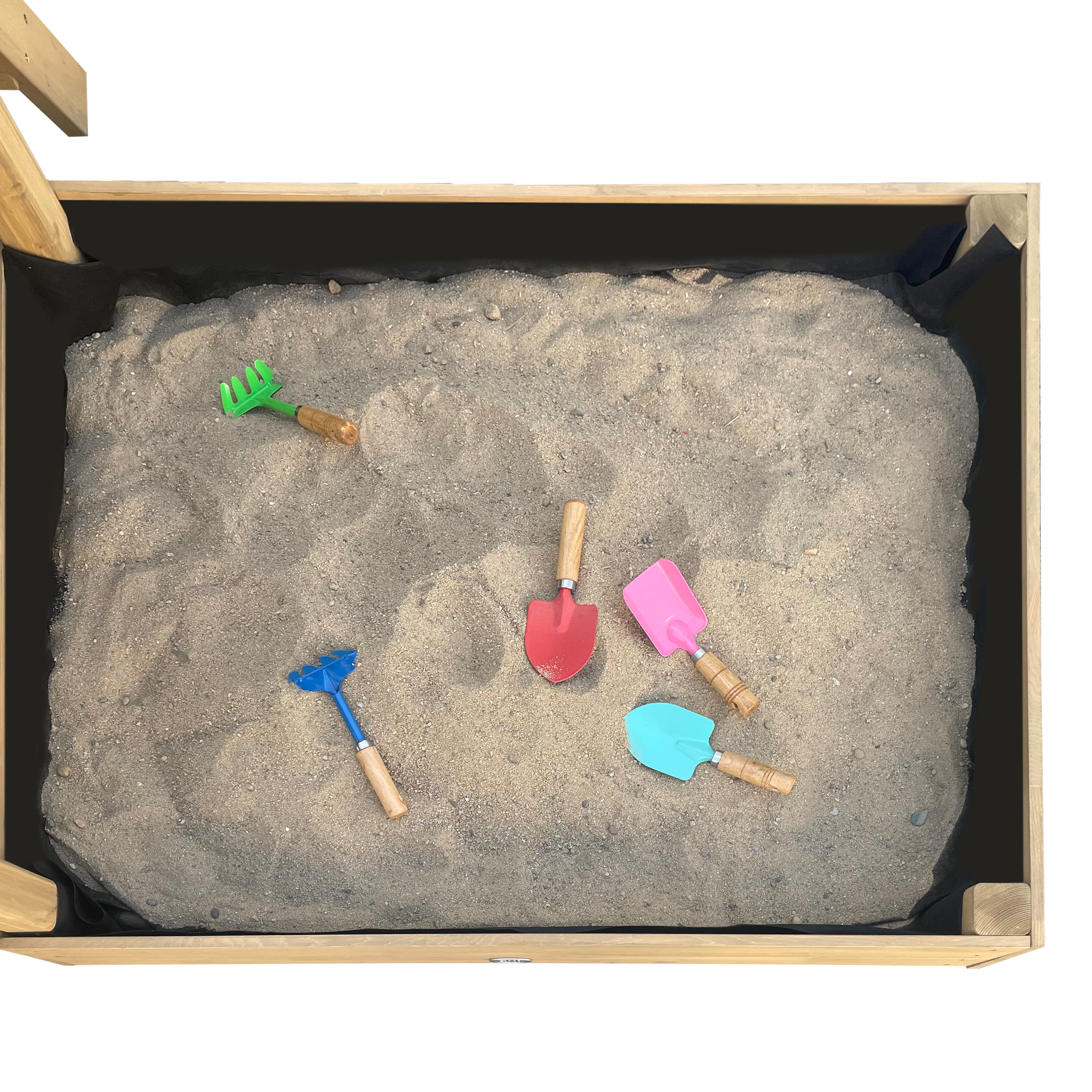 AXI Leah Mini Wooden Playtower with Sandbox. Picnic Table & Chalkboard – Red Slide