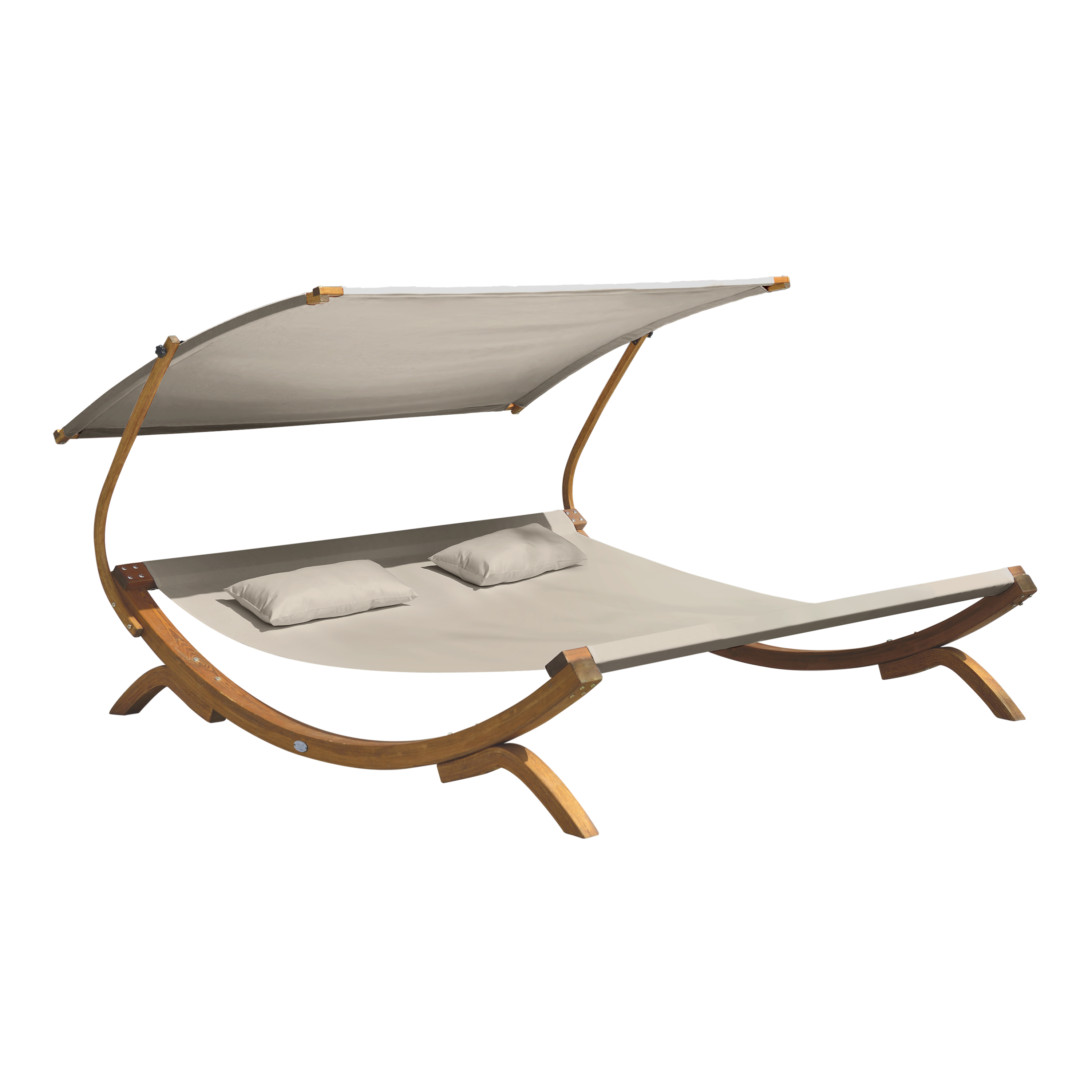 AXI Mallorca Double Lounger with Sunshade - Beige