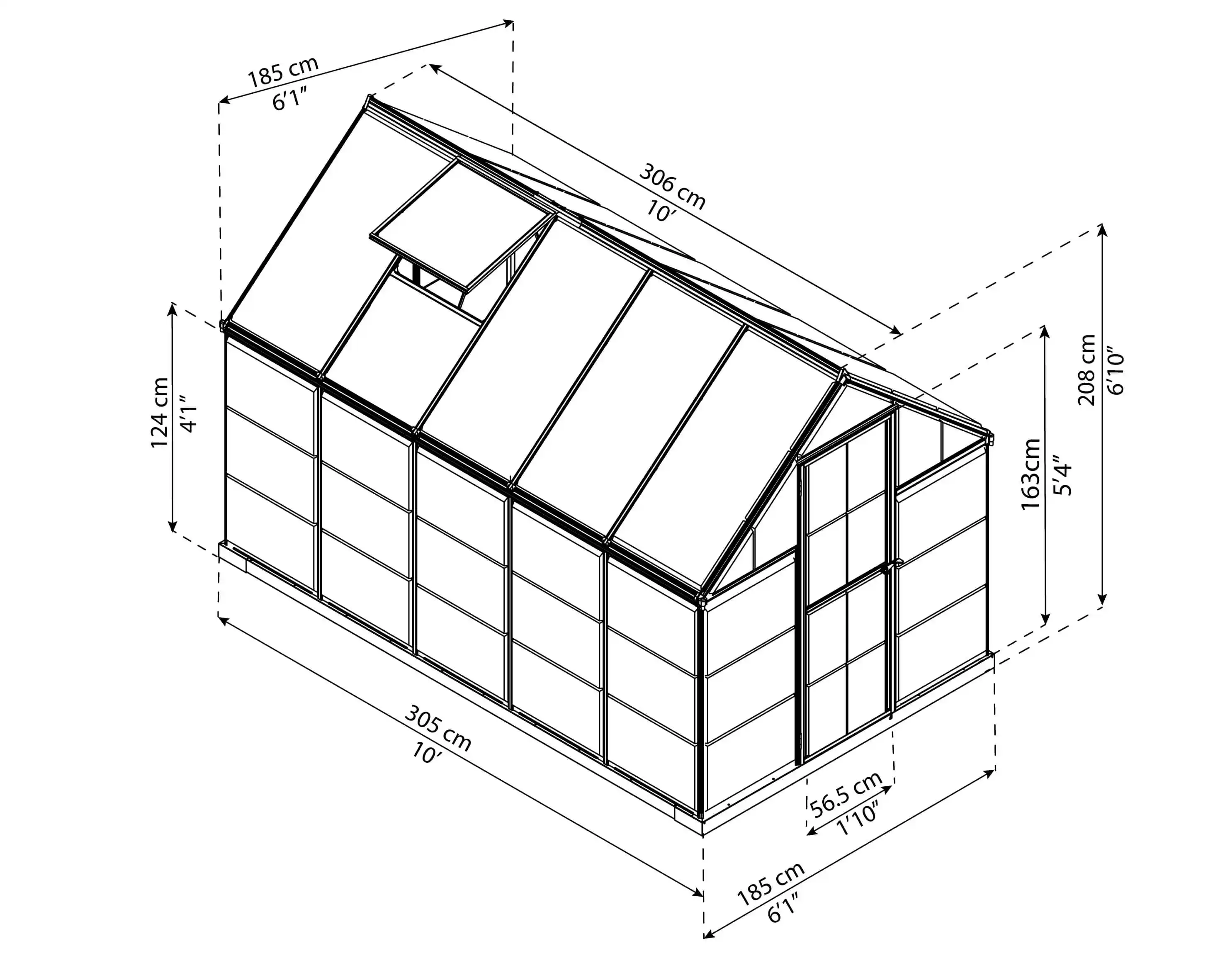 Canopia Hybrid 306X185X208 cm Tuinkas Zilver-7290103110796 Canopia Hybrid 306X185X208 cm Tuinkas Zilver