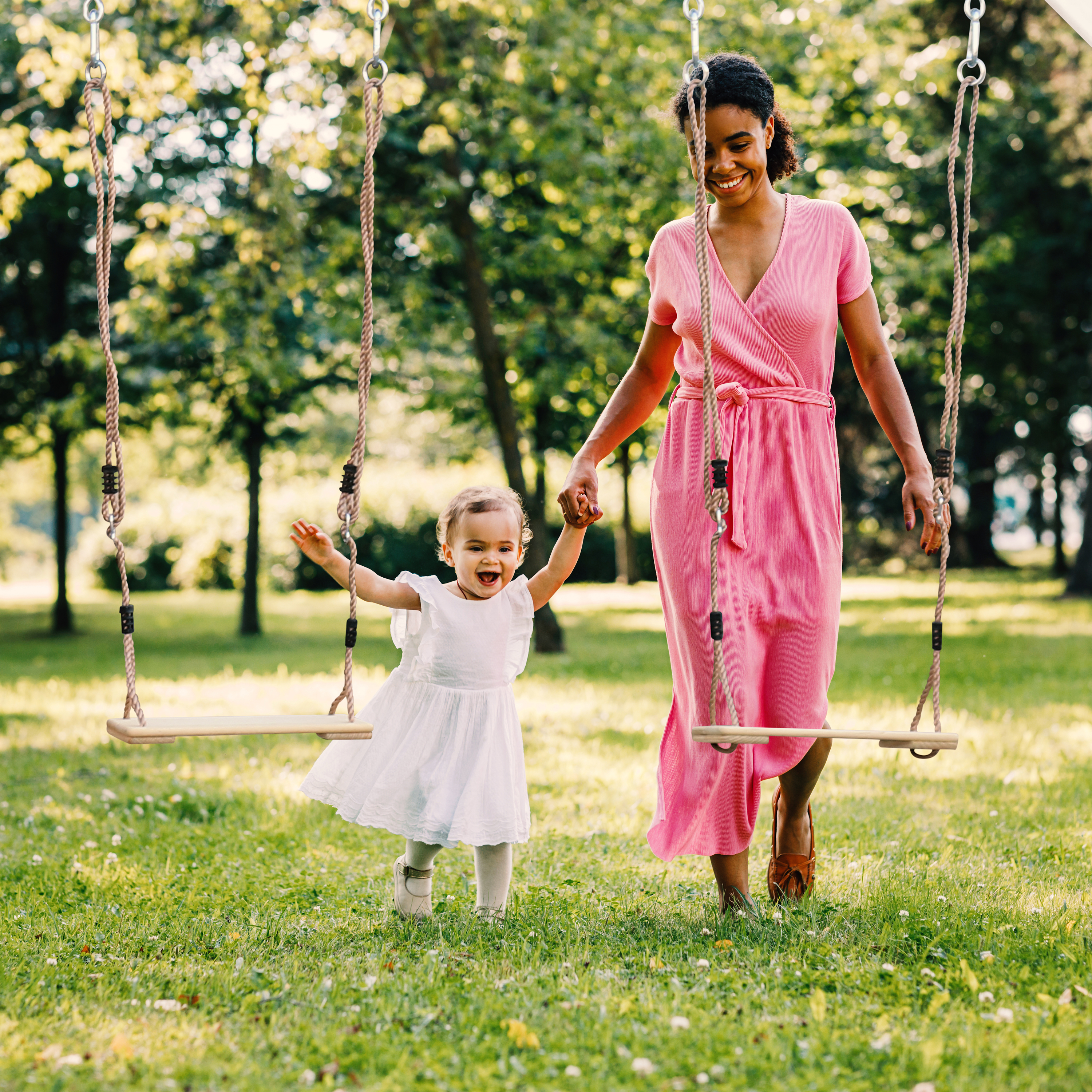 AXI Beach Tower with Climbing Frame and Double Swing Set Grey/White - Purple Slide