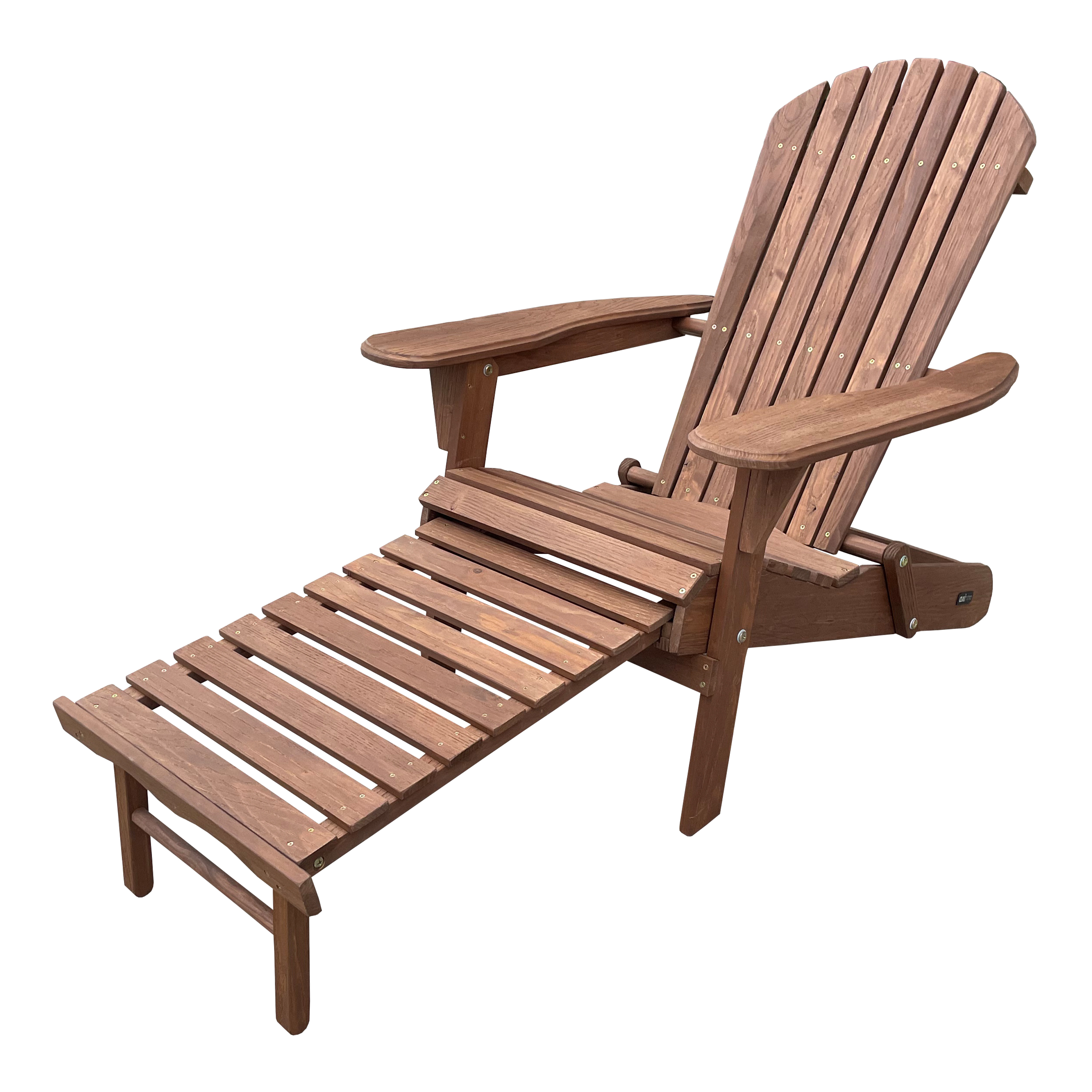 AXI Alexa Folding Adirondack Chair with Footrest Coffee Brown