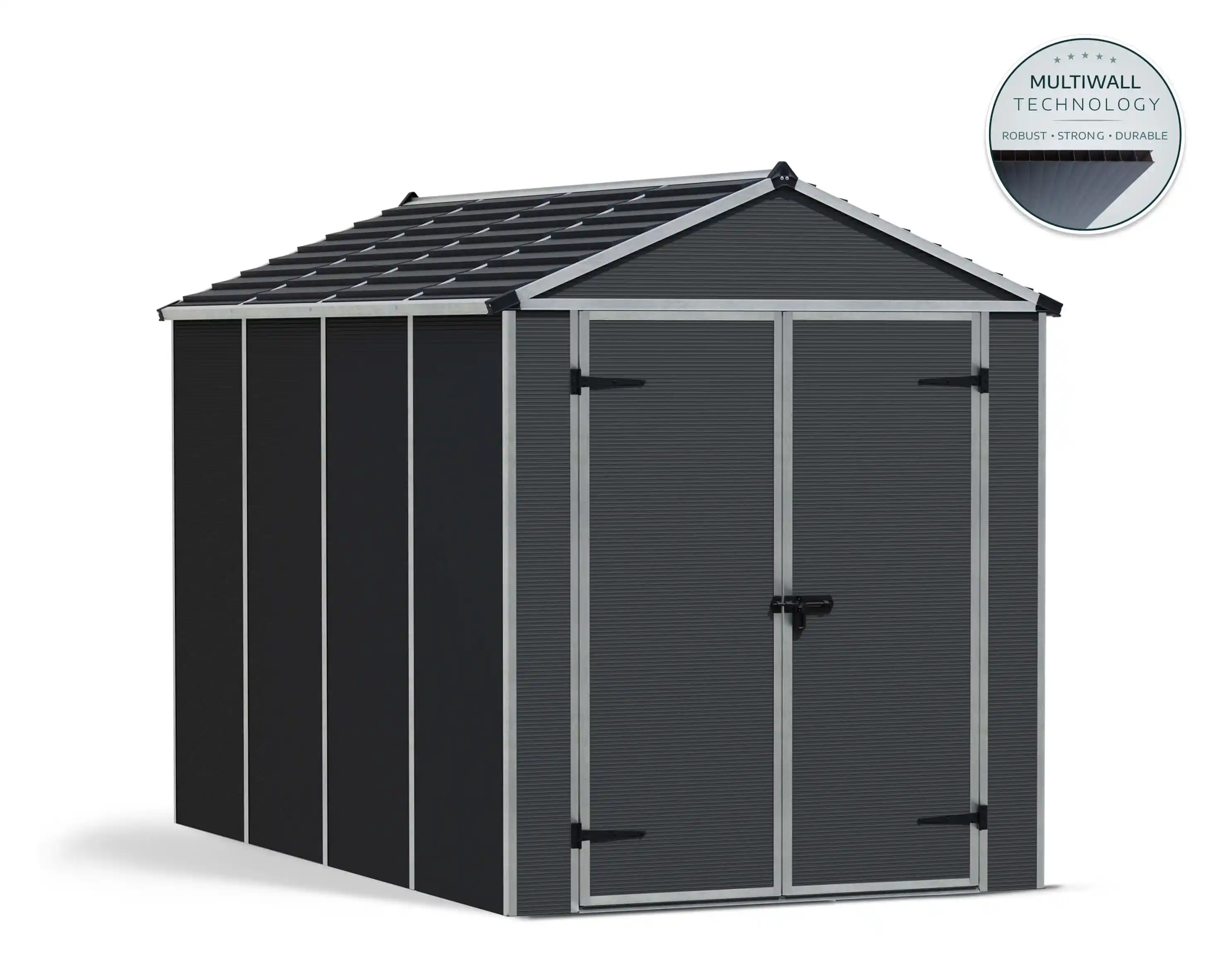 Canopia Rubicon 303X185X217 cm Ultra Duurzame openlucht Opslag Schuur voor tuin Donkergrijs-7290108603415 Canopia Rubicon 303X185X217 cm Ultra Duurzame openlucht Opslag Schuur voor tuin Donkergrijs