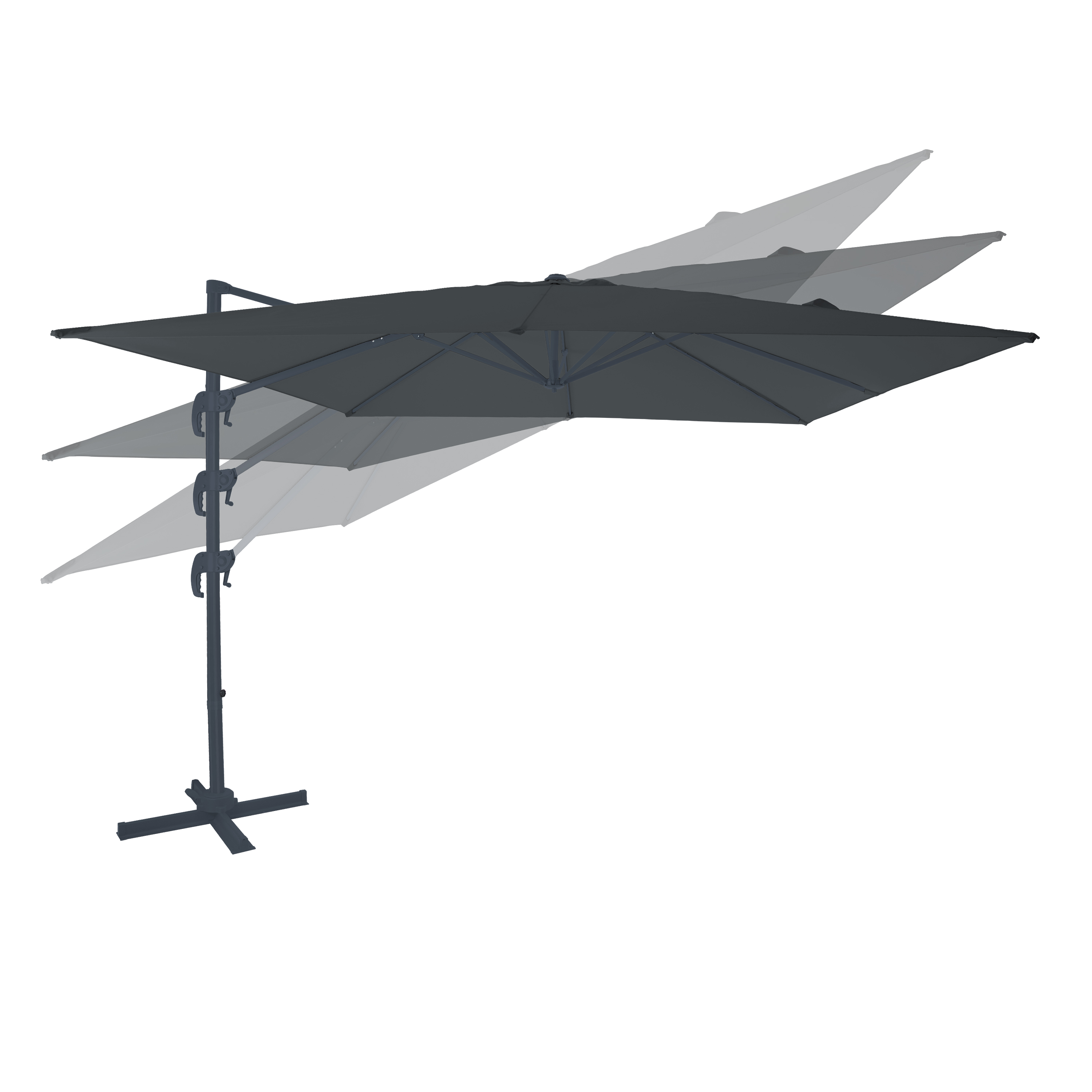 AXI Nima Zweefparasol 300x300cm Antraciet/grijs 