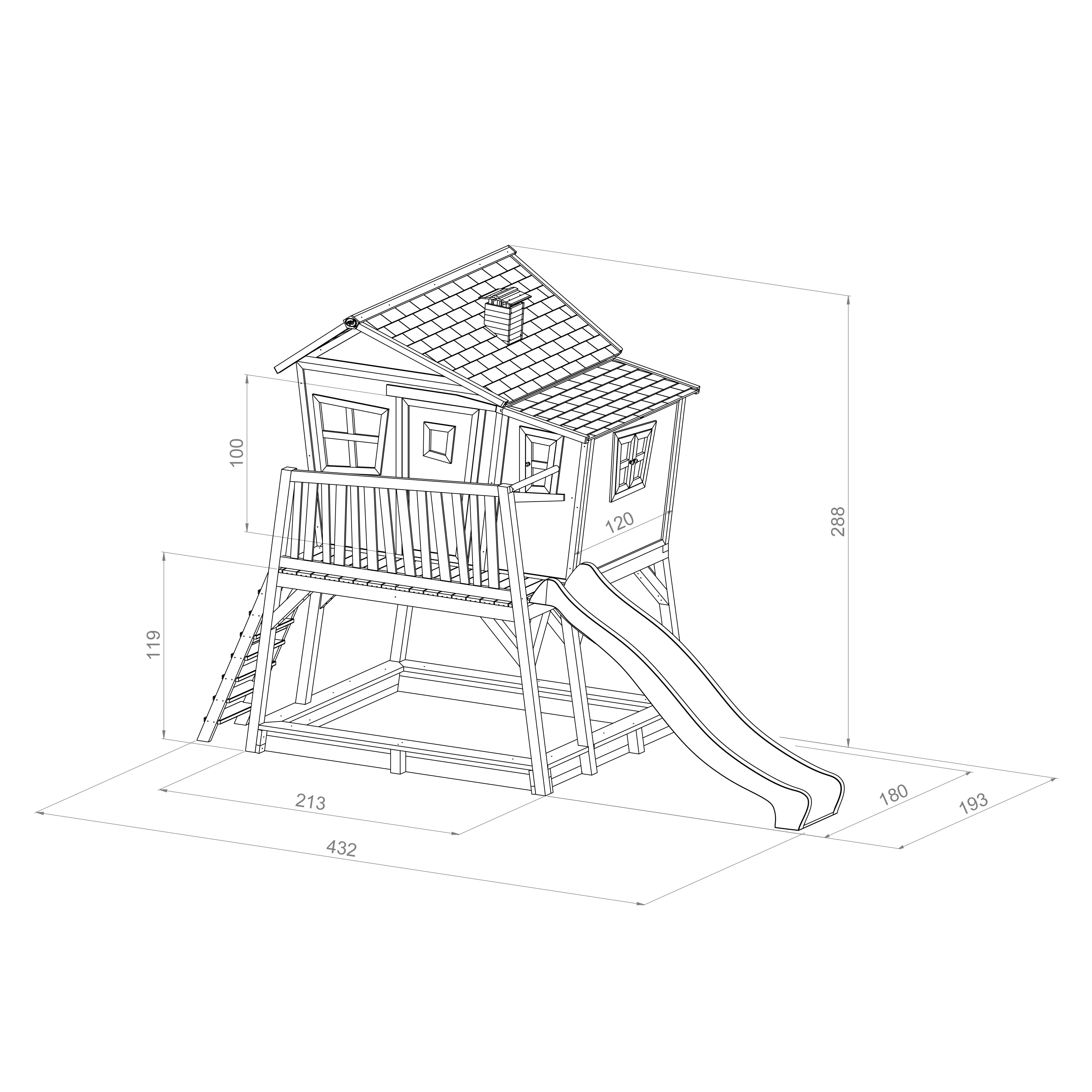 AXI Max Playhouse Brown/White - White Slide-8717973933397 AXI Max Playhouse Brown/White - White Slide